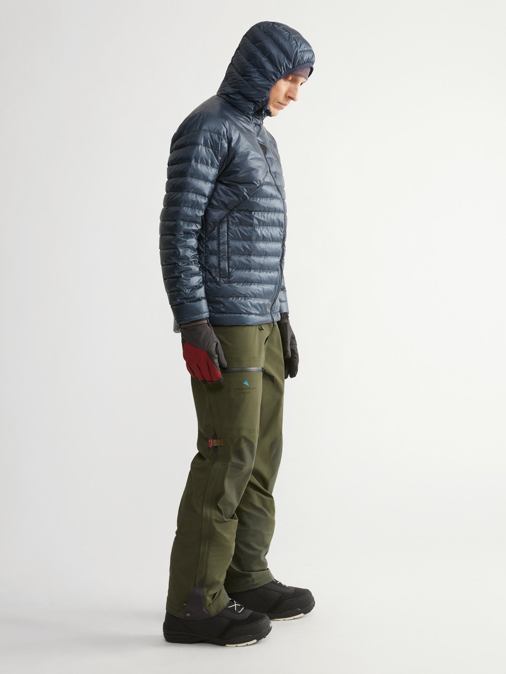 Mann Lopt Hood Jacke Indigo Blue