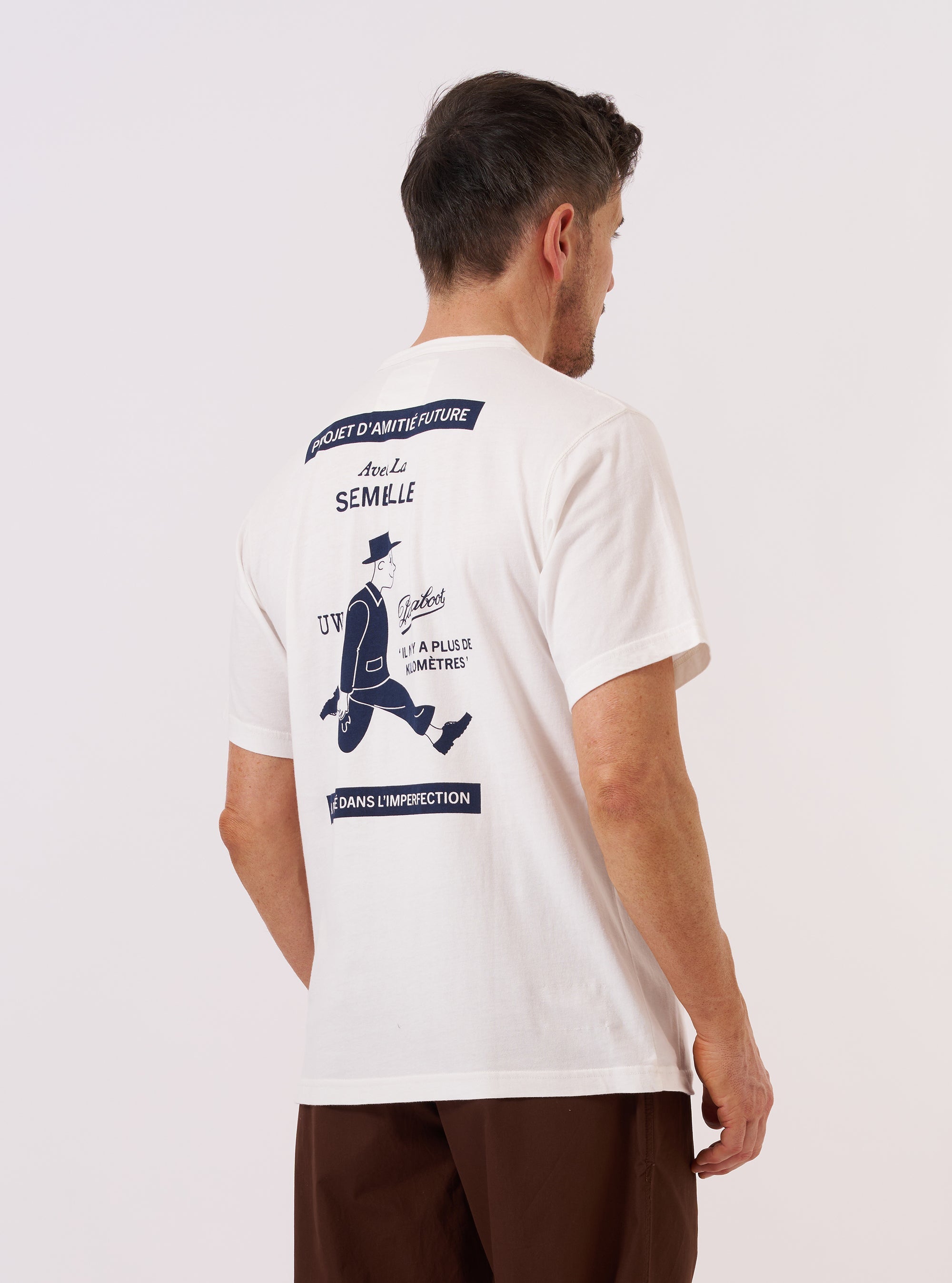Mann Single Jersey Print T-shirt naturfarben
