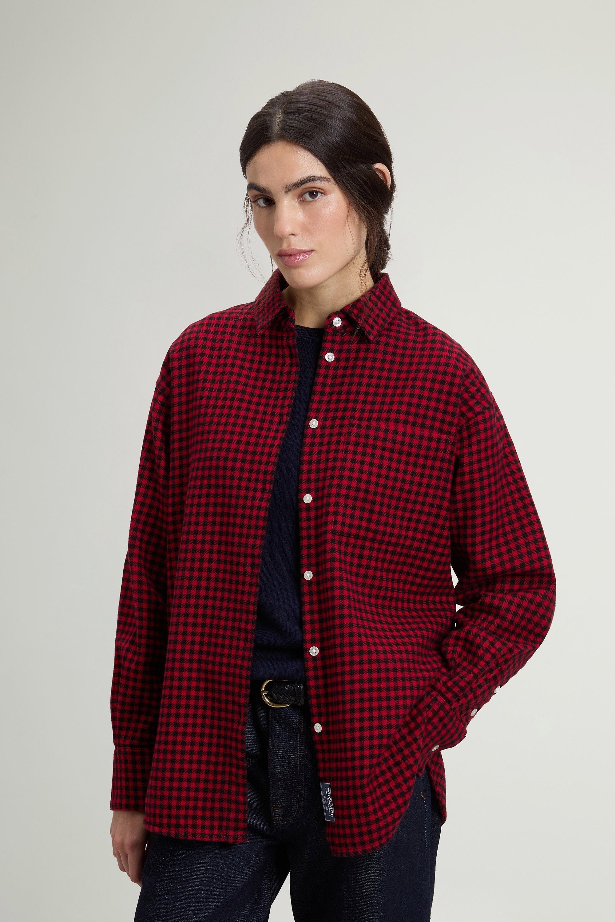 Chemise Heavy Cotton Femme Red Micro Buffalo