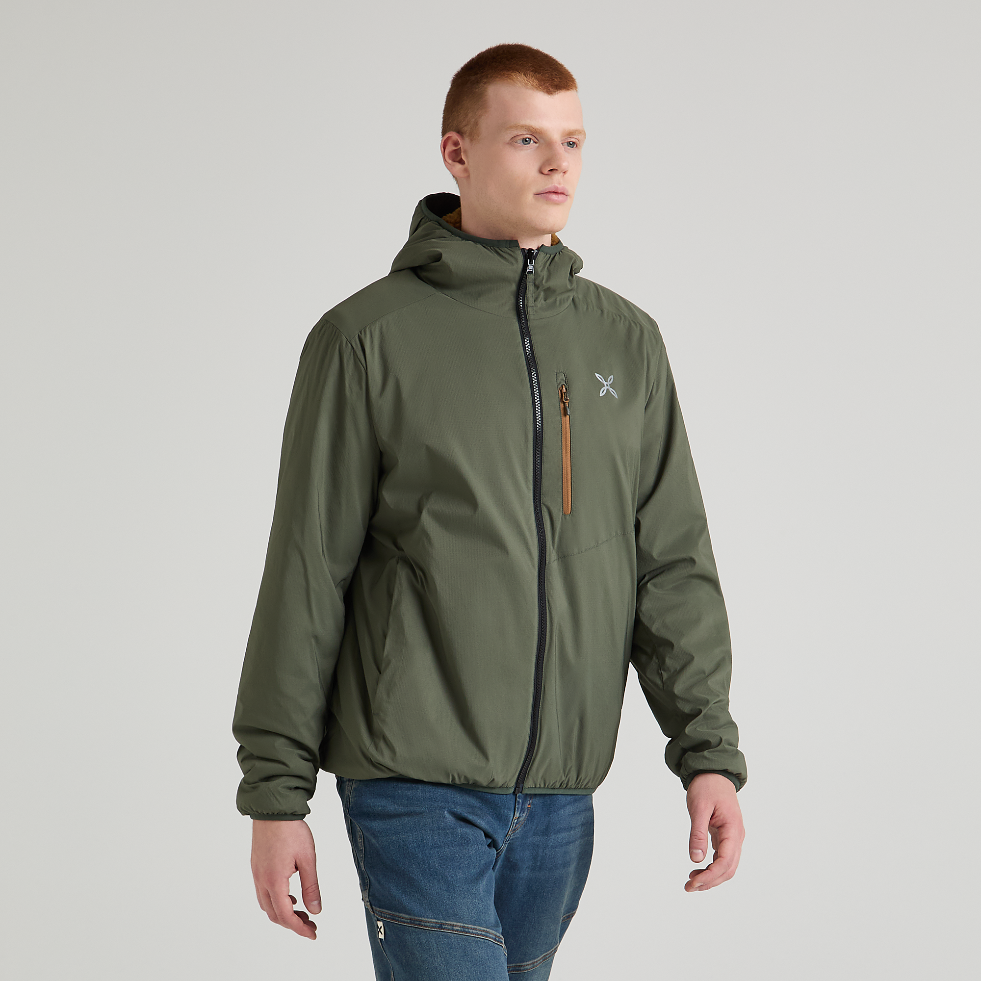 Veste Sherpa Reversible Homme Blu Notte/Desert Beige