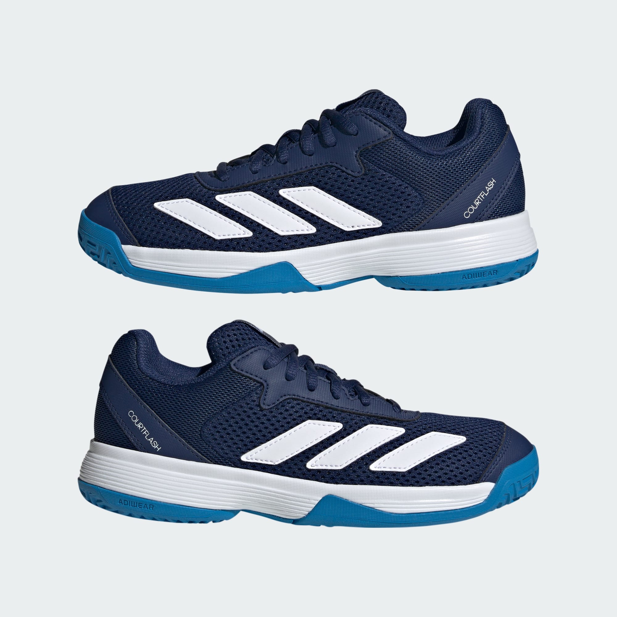 Junior Courtflash Tennis Shoes Dark Blue /Cloud White