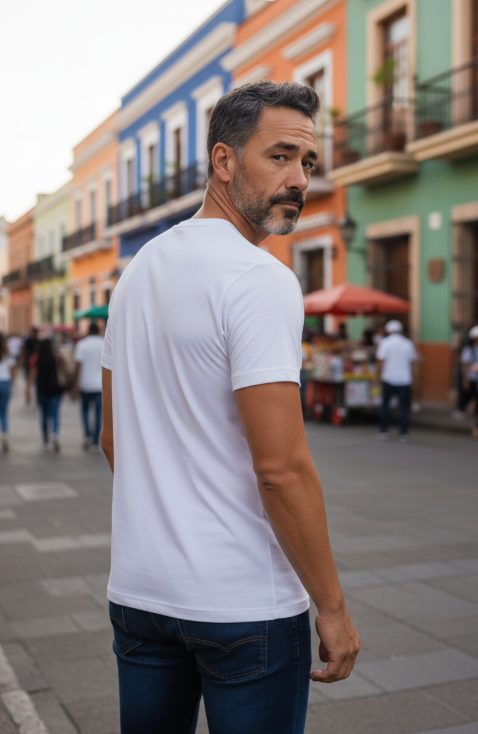 T-shirt Pattern Logo Uomo Bianco/Nero