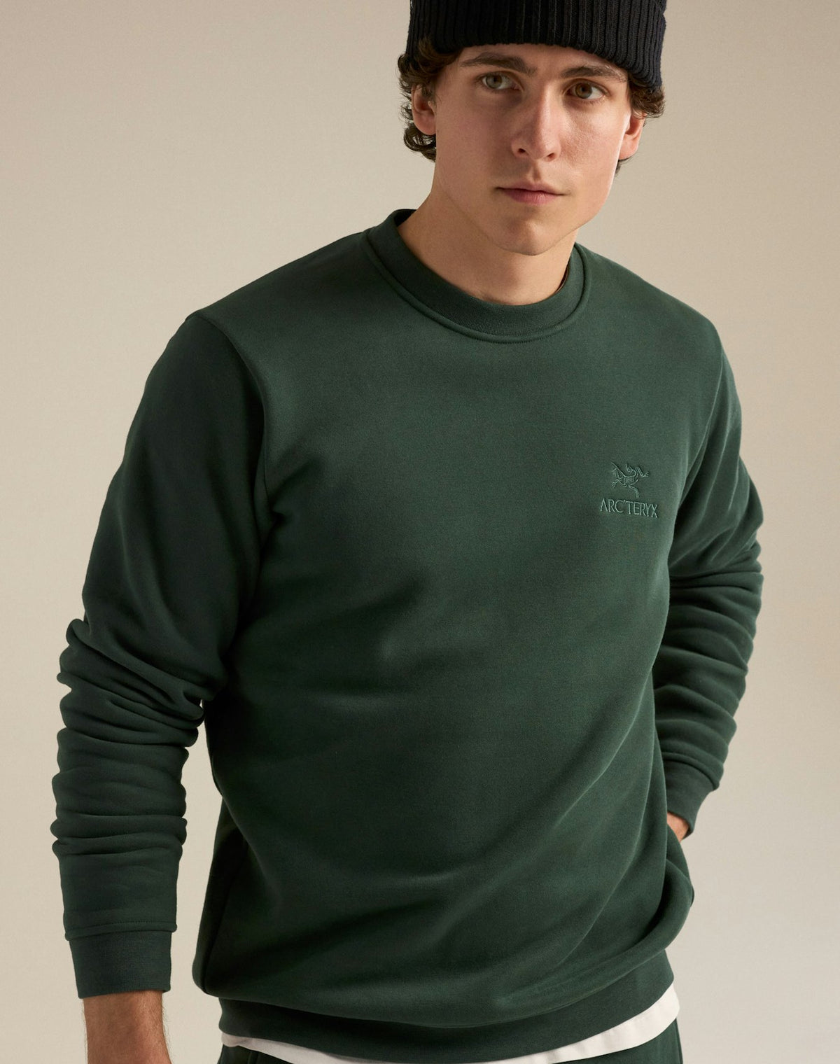 Mann Embleme Fleece Crew Sweatshirt Dark Jade
