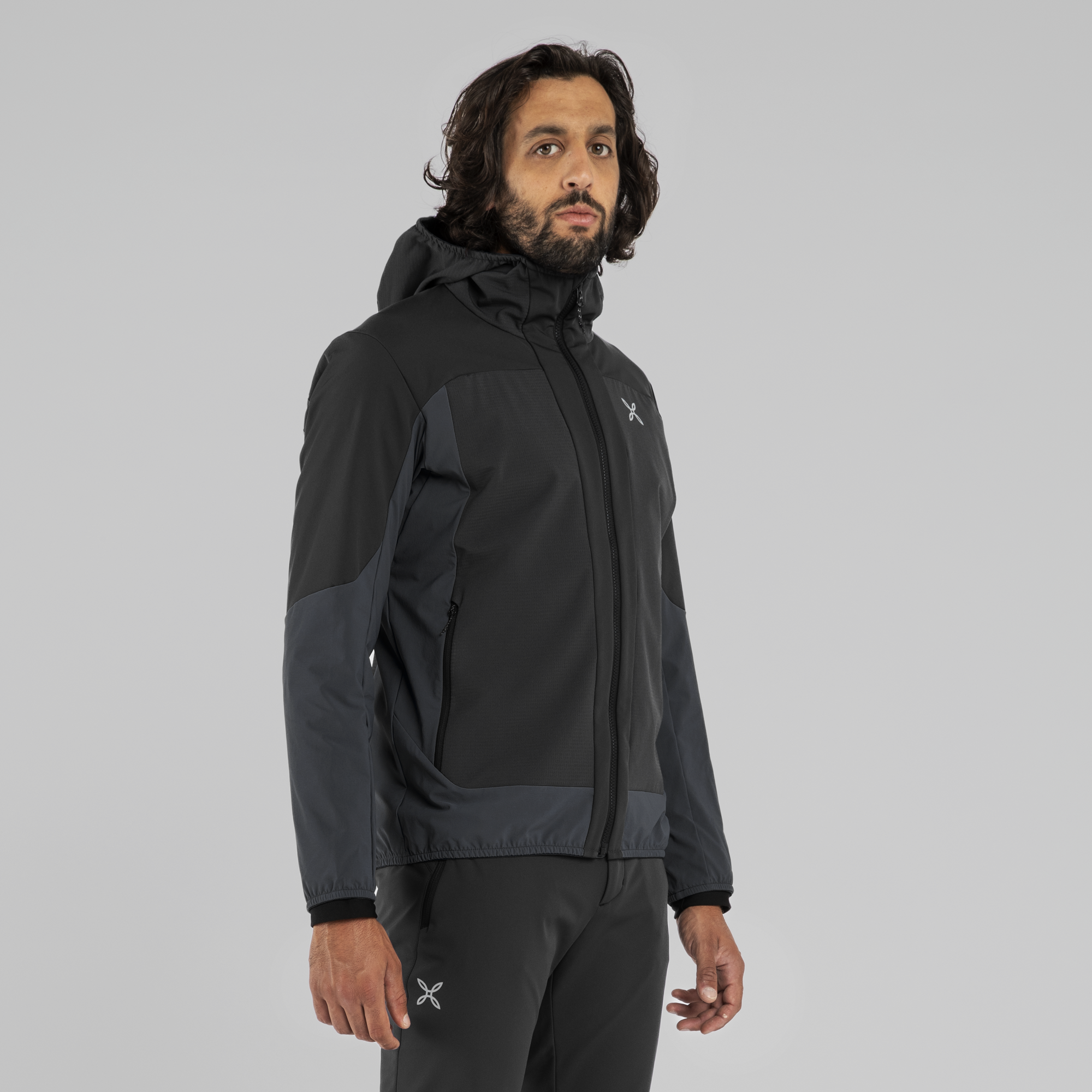 Giacca Dolomiti Wind Hooded Uomo Black/Steel Blue