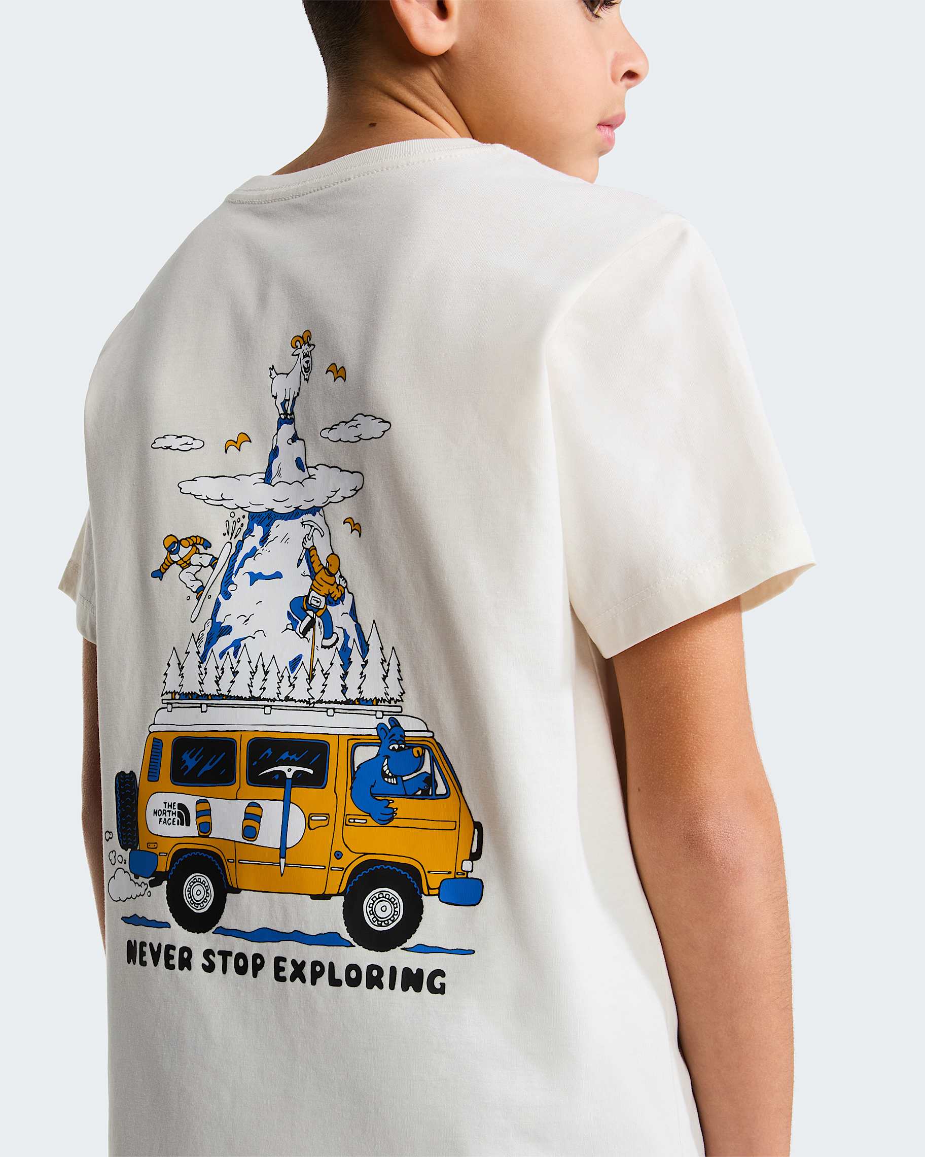 T-shirt Outdoor Graphic Bambino White Dune