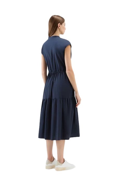 Women's Poplin Long Dress Melton Blue 