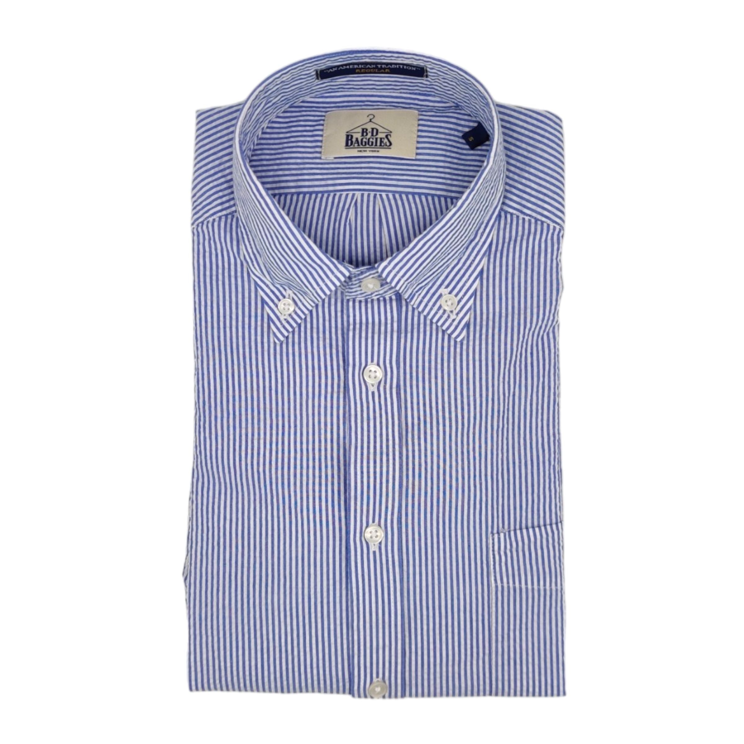 Men's Bradford Cotton Stripes Shirt White/Blue 