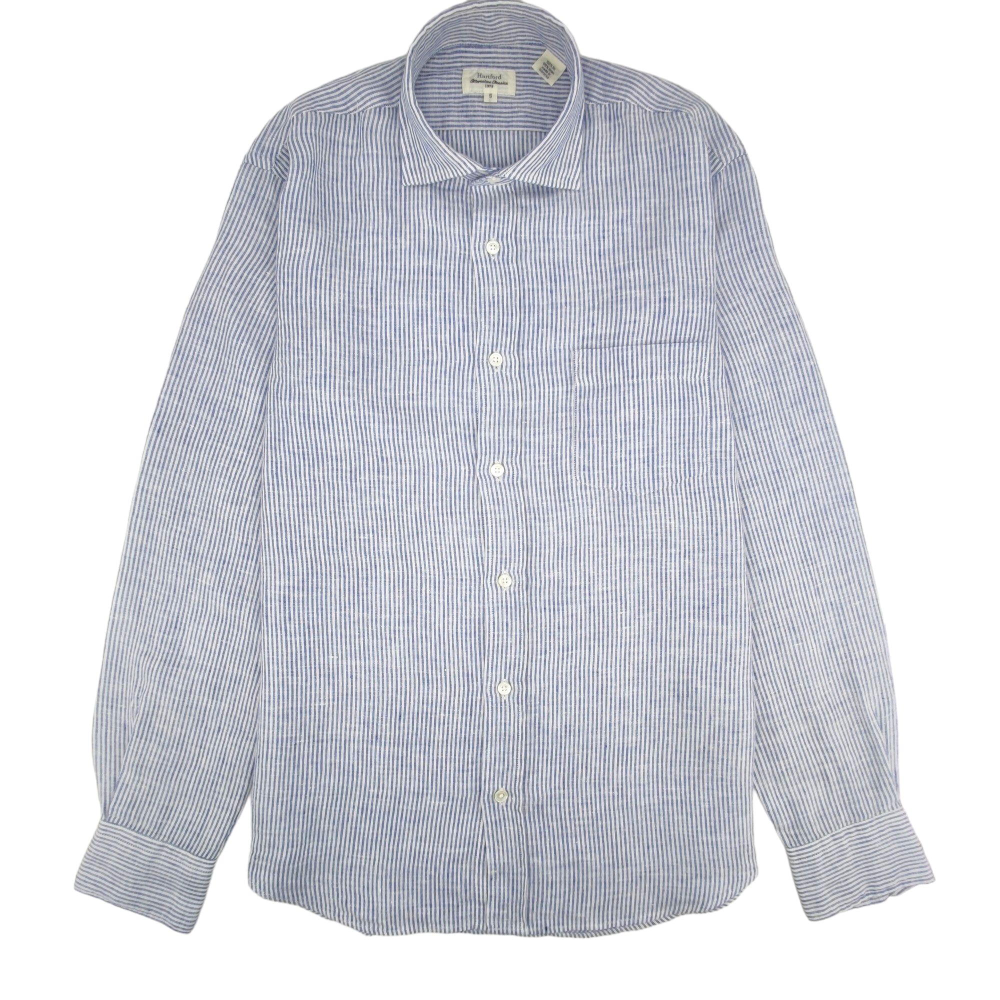 Camicia Paul Oxford Linen Uomo White/Navy