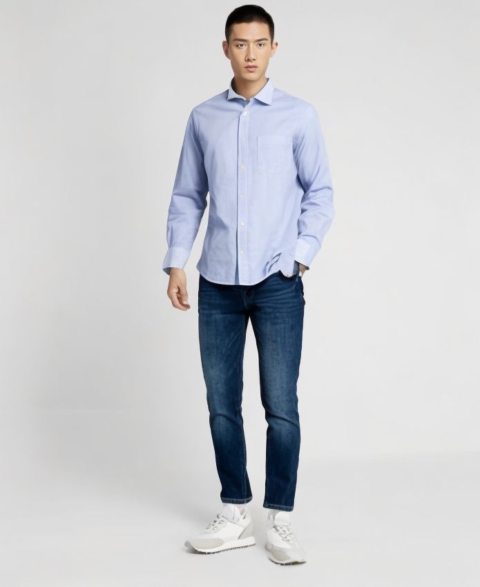 Men's Paul Solid Color Shirt Light Blue 