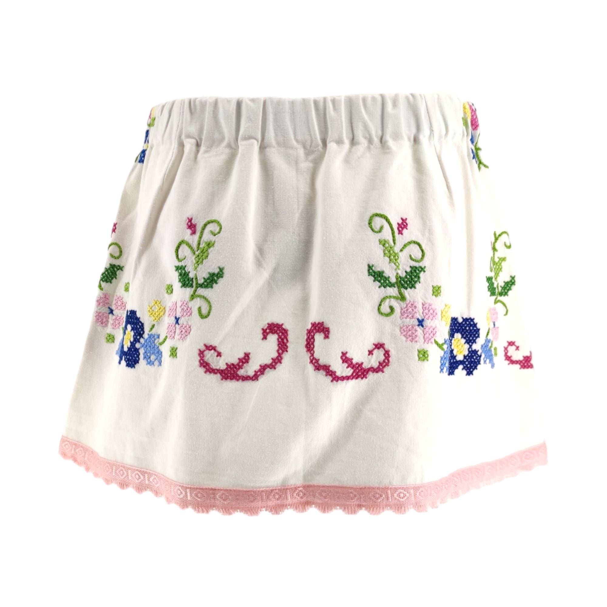 Women's Embroidery Skirt White/Pink/Blue 