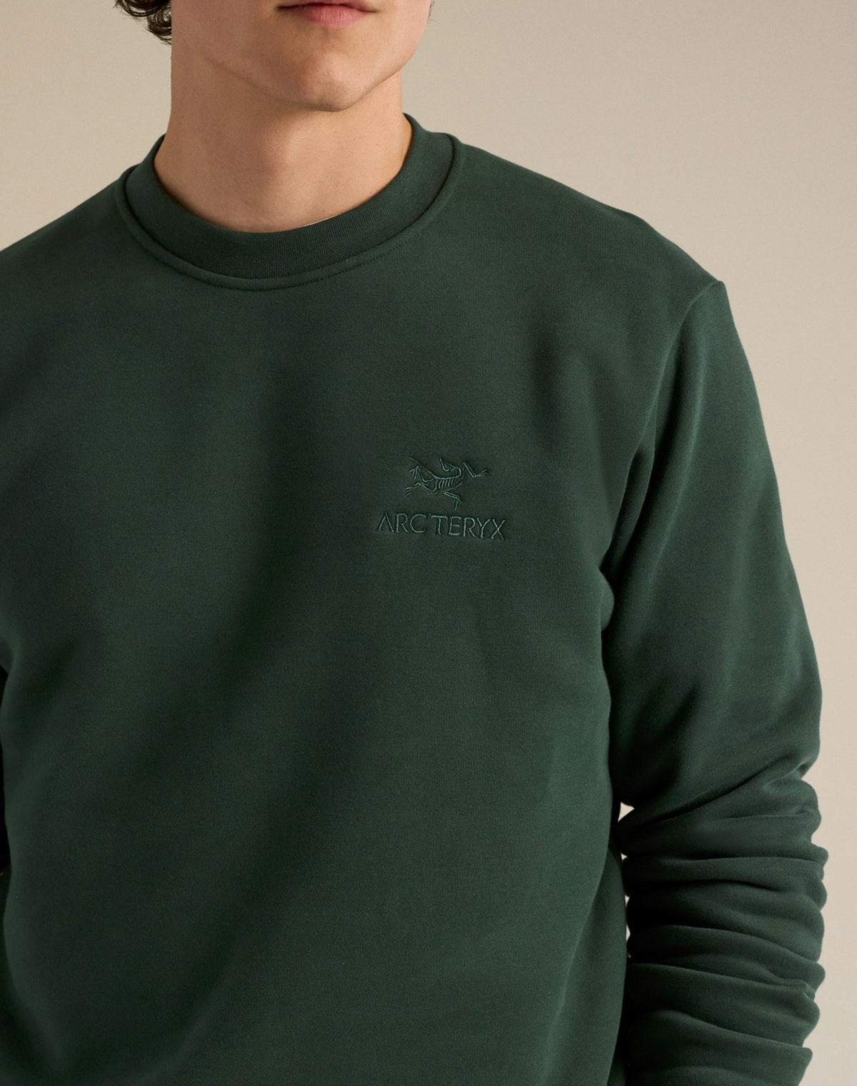 Mann Embleme Fleece Crew Sweatshirt Dark Jade
