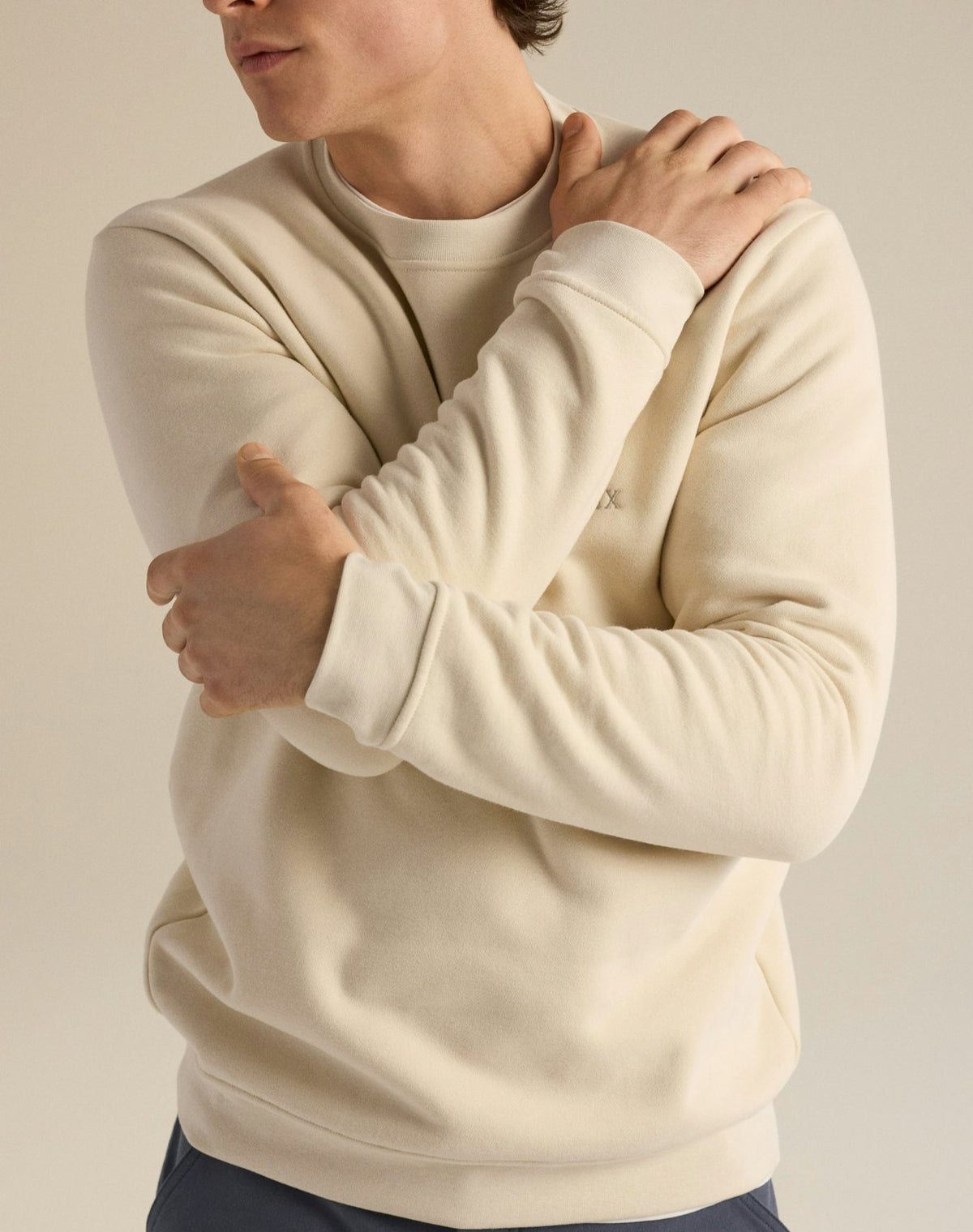 Mann Embleme Fleece Crew Sweatshirt Sea Salt