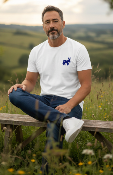 Mann Classic Logo T-shirt White/Navy
