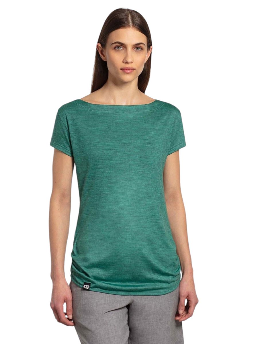 Rewoolution | T-shirt Ava Merino 140 Donna Island Green - Fabbrica Ski Sises