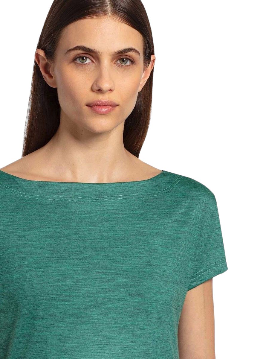 T-shirt Ava Merino 140 Donna Island Green