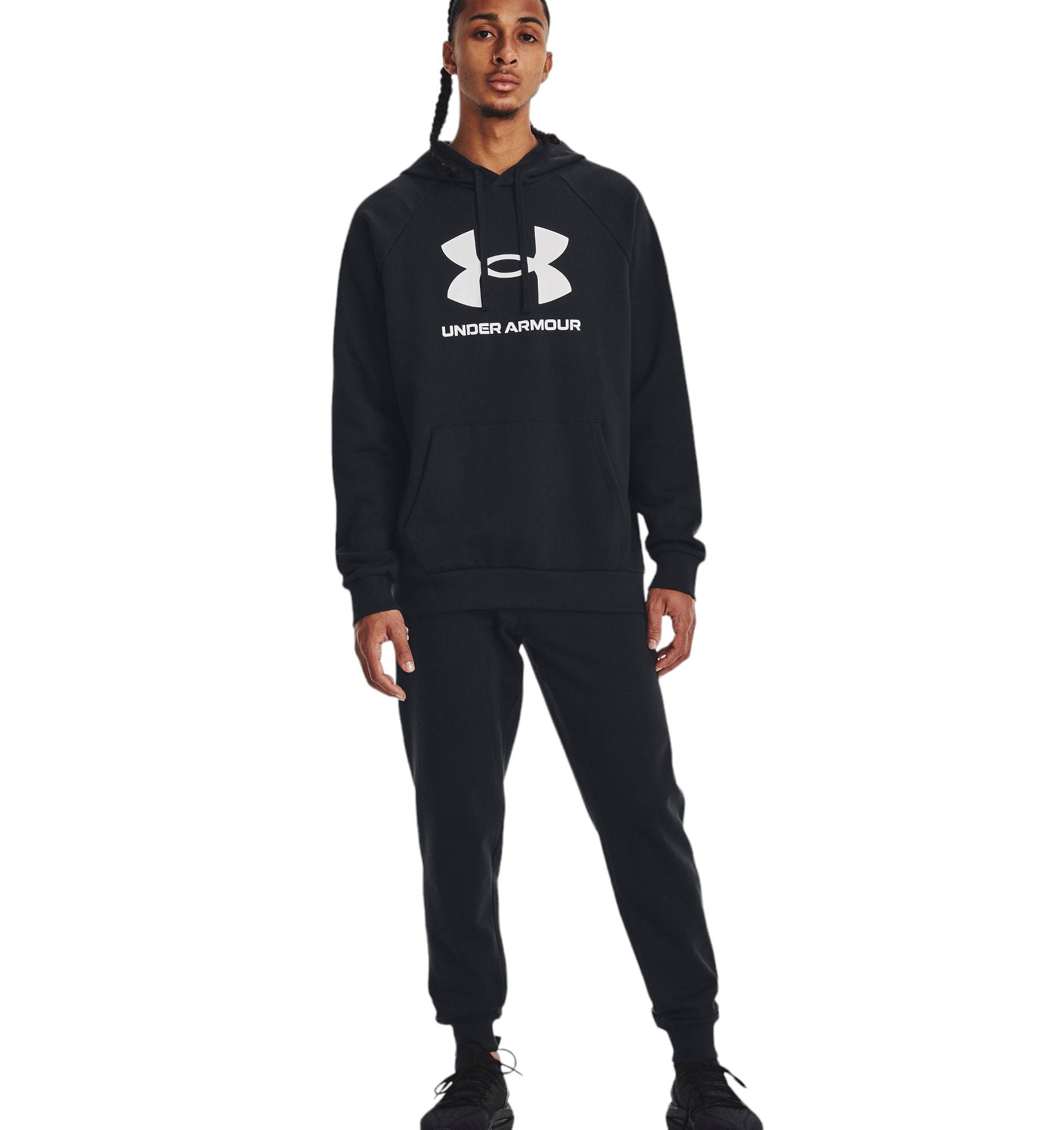 Under Armour | Maglia Rival Fleece Logo Uomo Black/White - Fabbrica Ski Sises