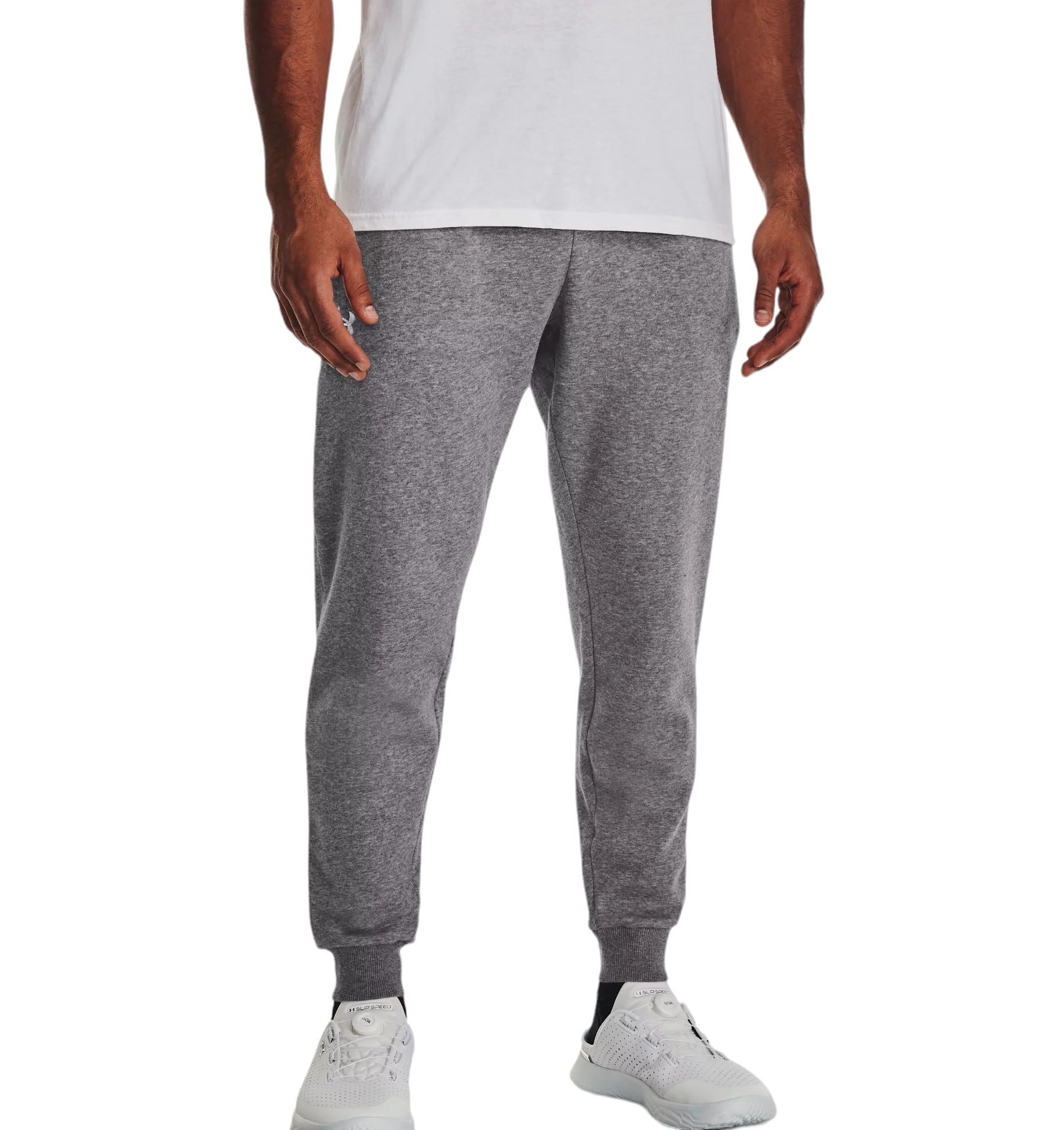 Men's Jogger Rival Fleece Trousers Castlerock Light Heather/White 