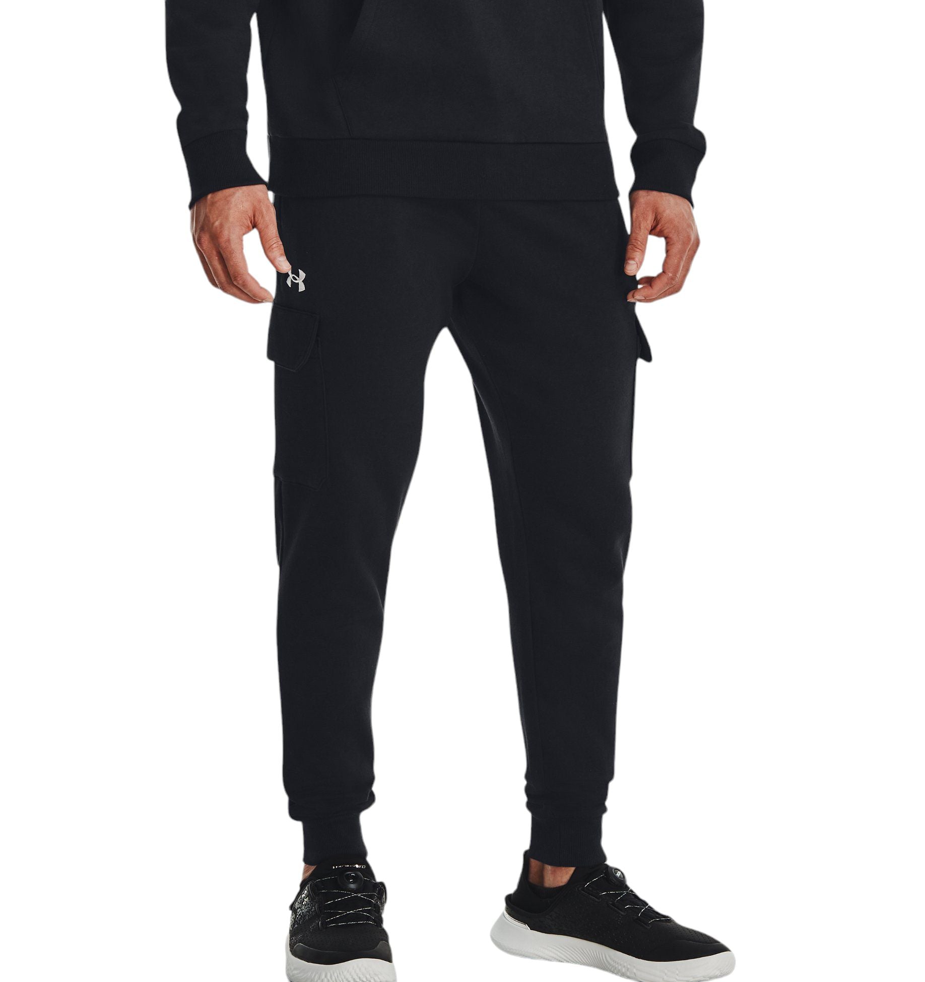 Men's Jogger Rival Fleece Cargo Trousers Black/White 