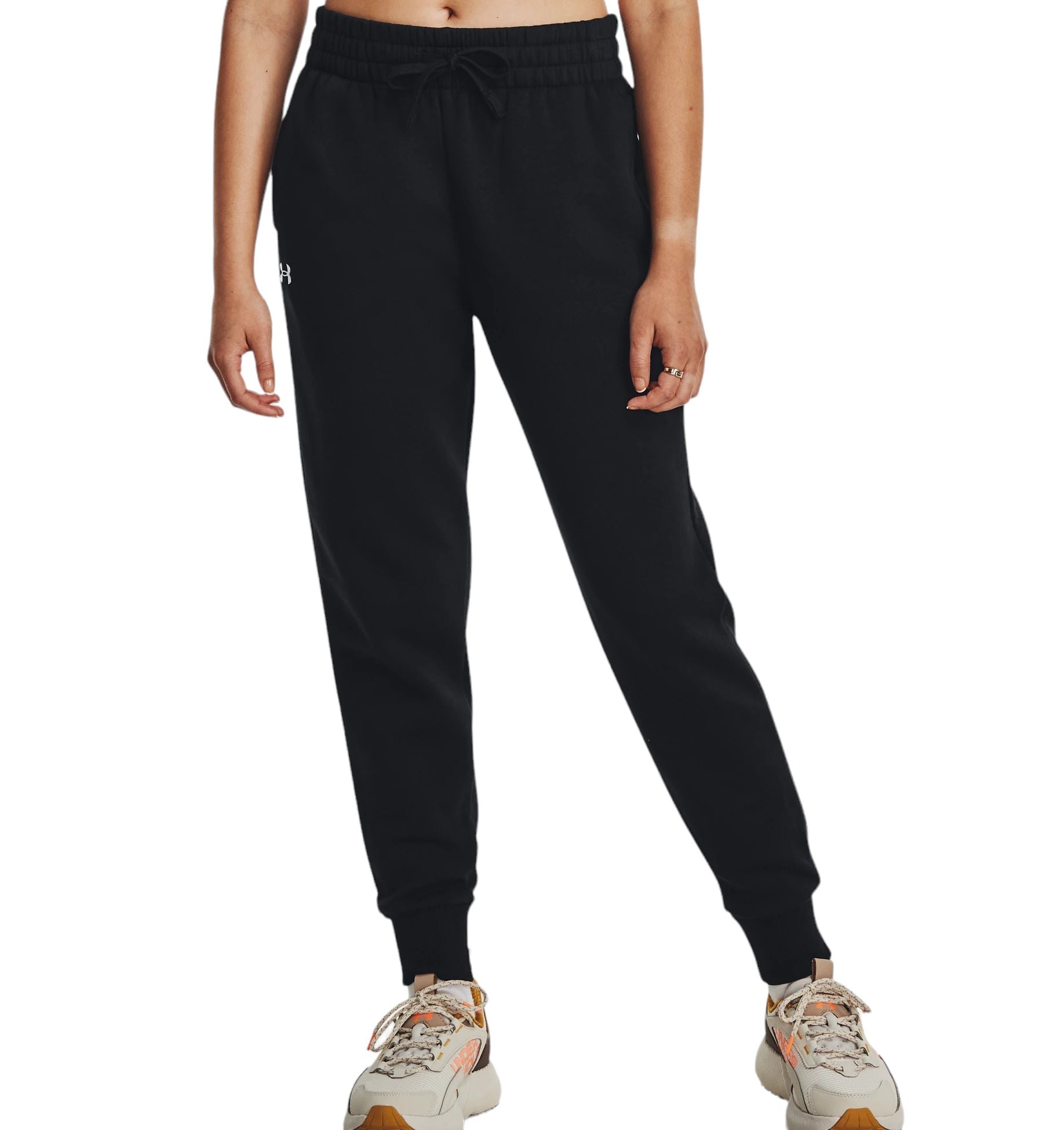 Pantaloni Jogger Rival Fleece Donna Black/White