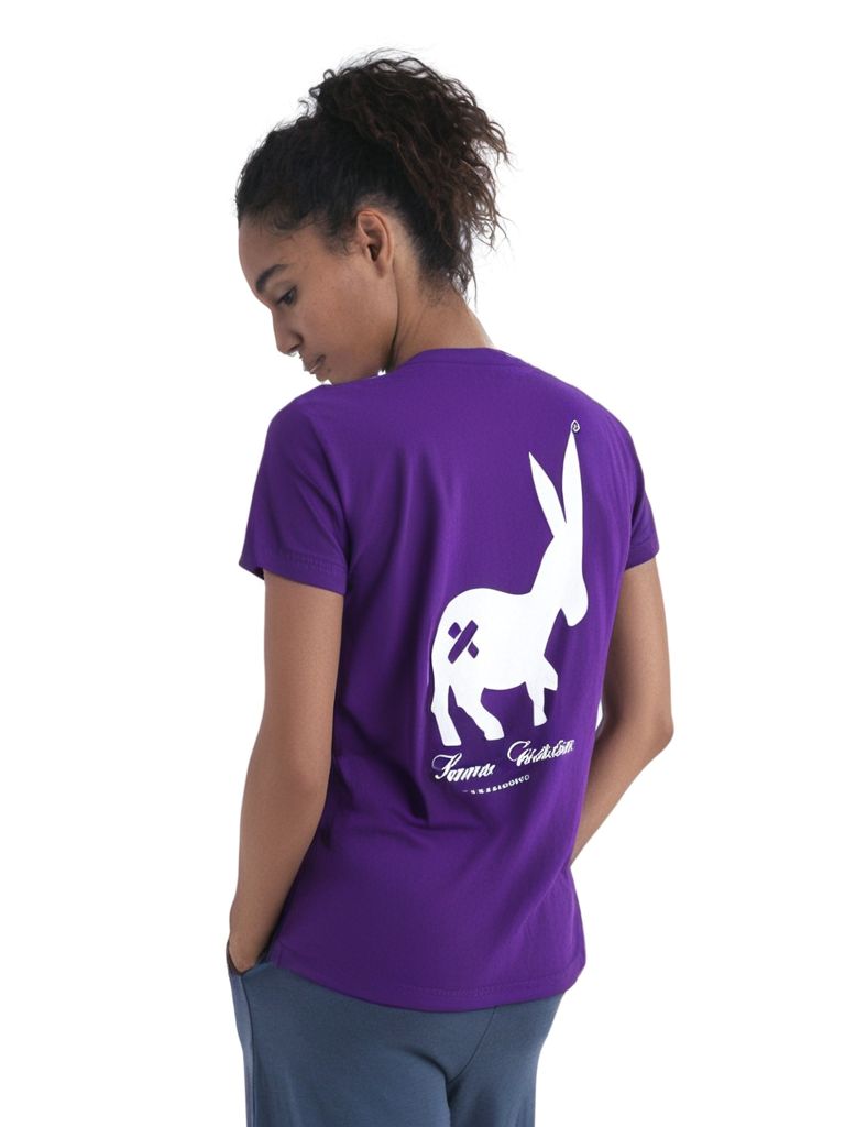 T-shirt Classic Logo Donna Plum/White