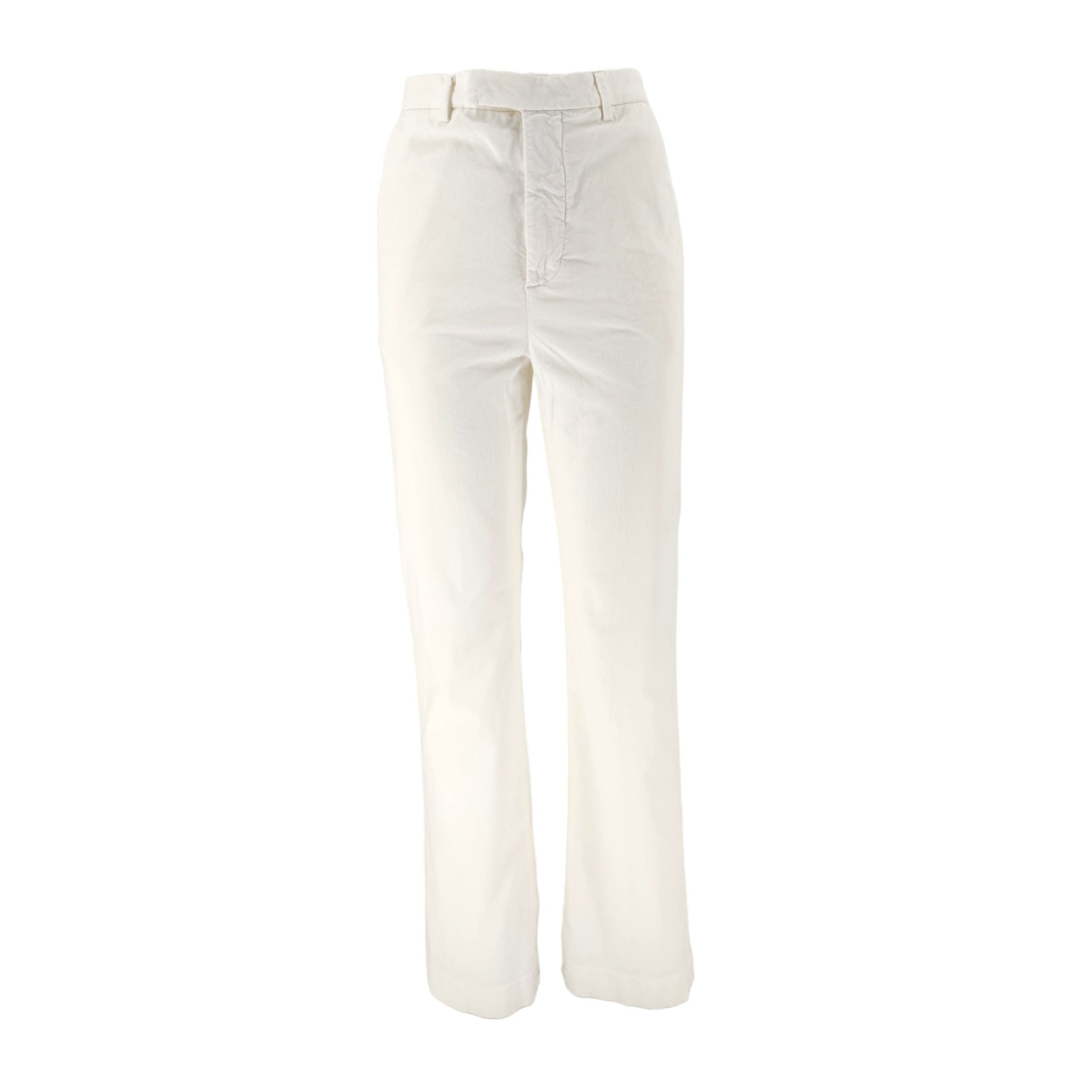 Women's Calis Smooth Velvet Trousers Ivory 