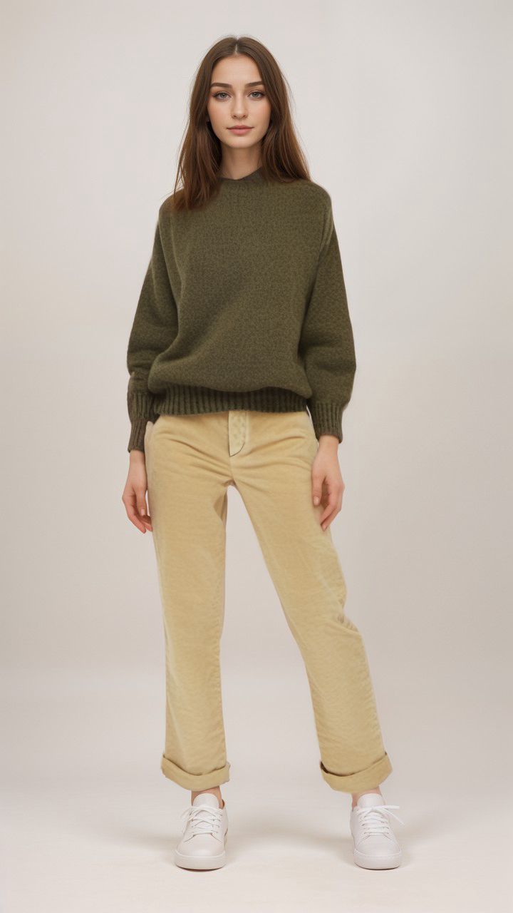 True Nyc | Pantaloni Olimpia Smooth Velvet Donna Camel - Fabbrica Ski Sises