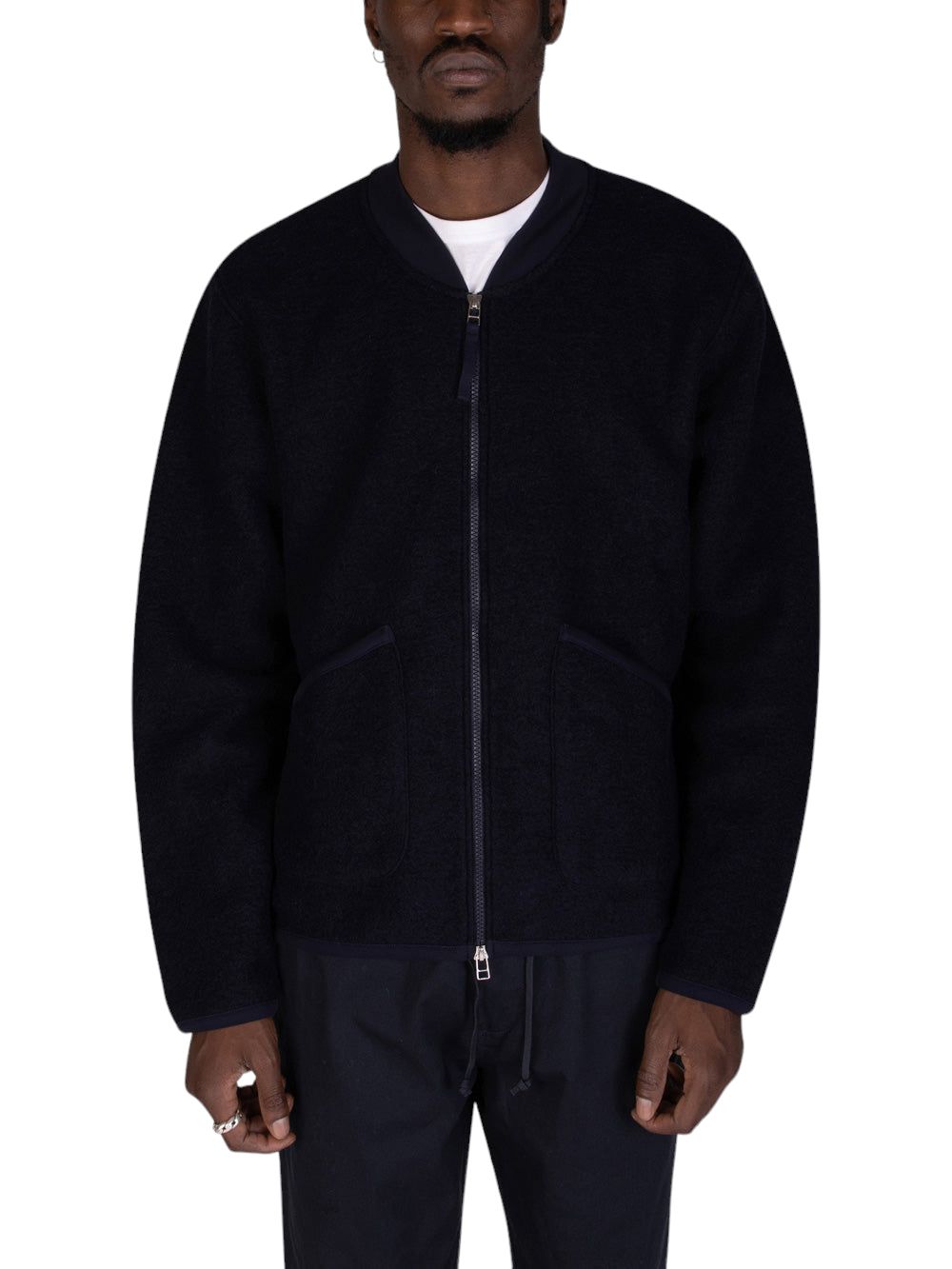 Giacca Zip Bomber Uomo Navy