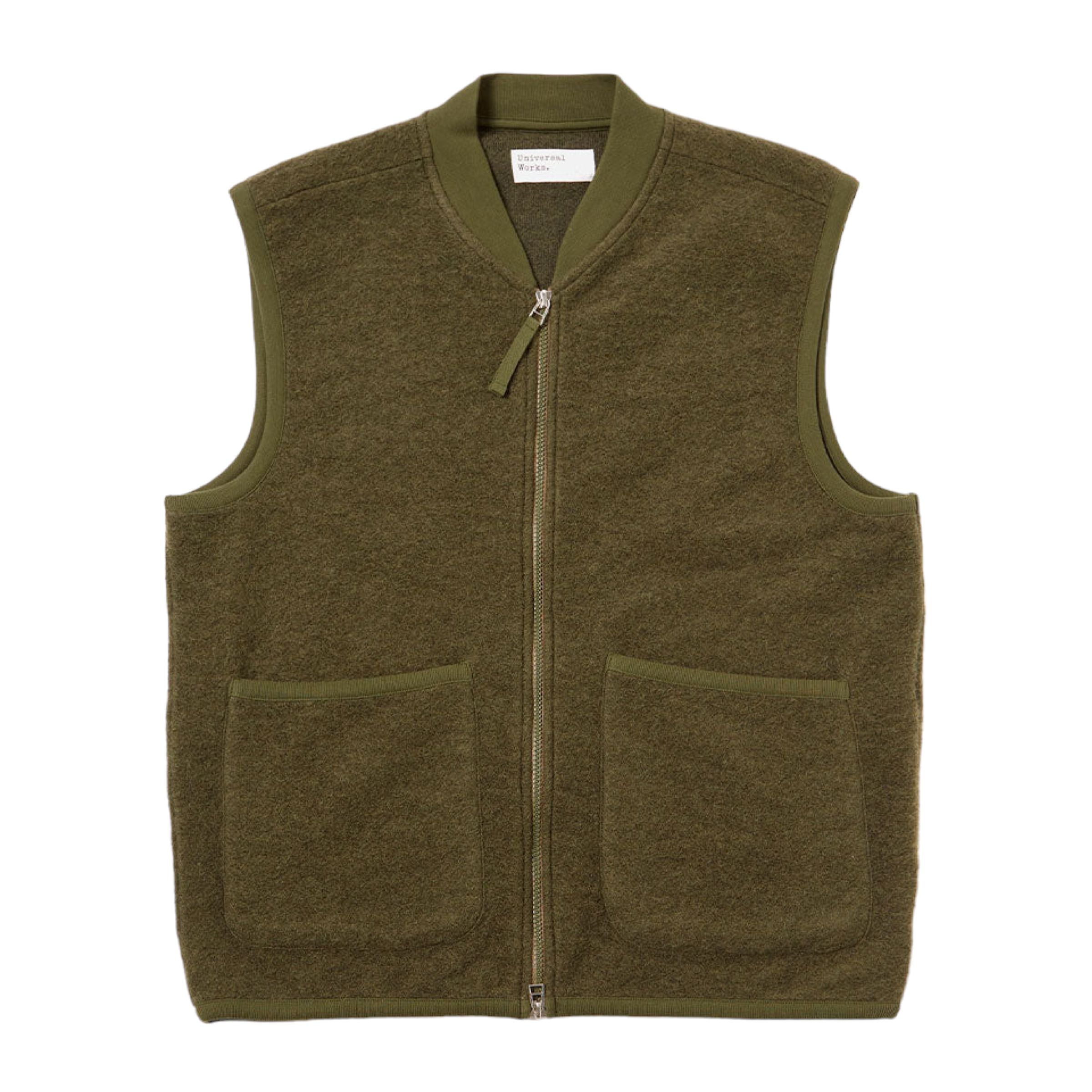 Gilet Zip Waistcoat Uomo Olive