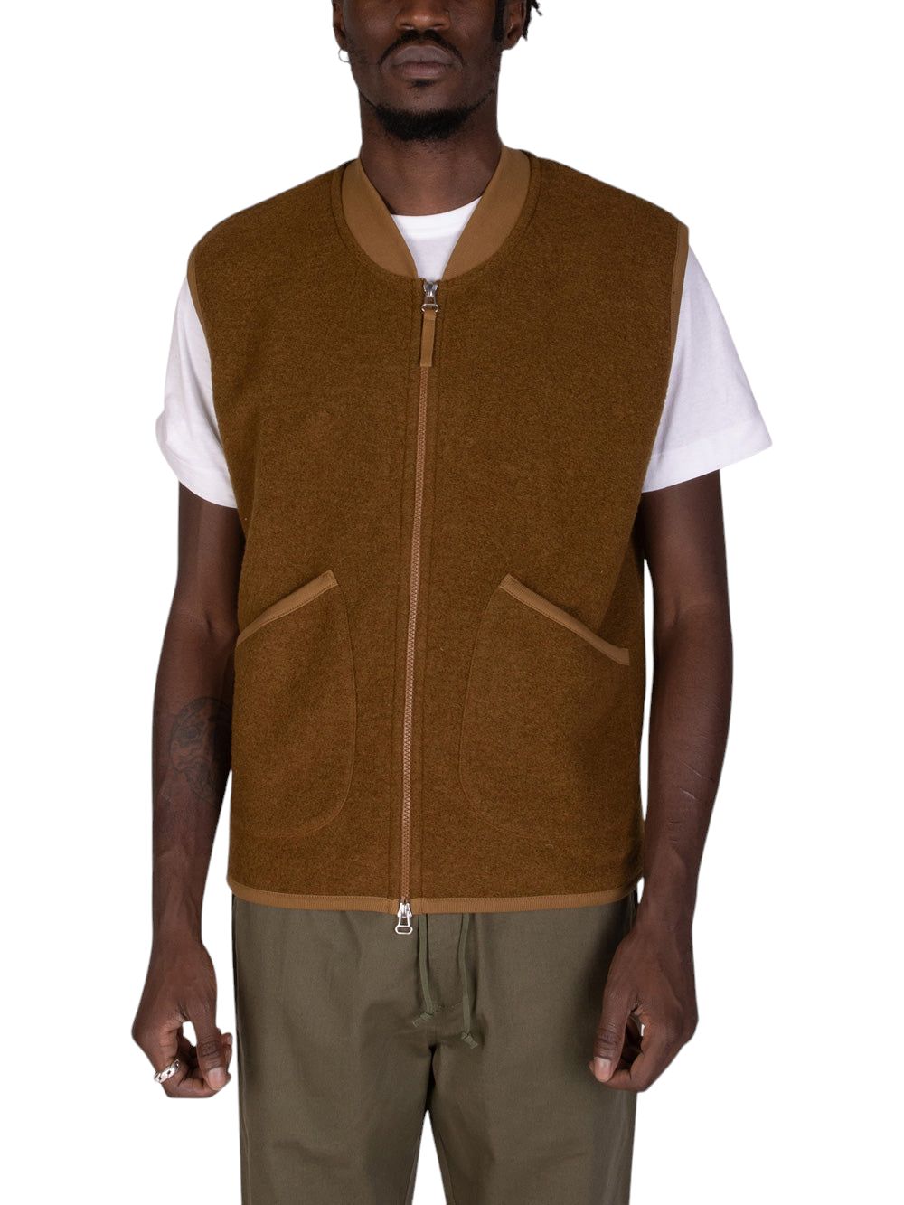 Gilet Zip Waistcoat Uomo Mustard