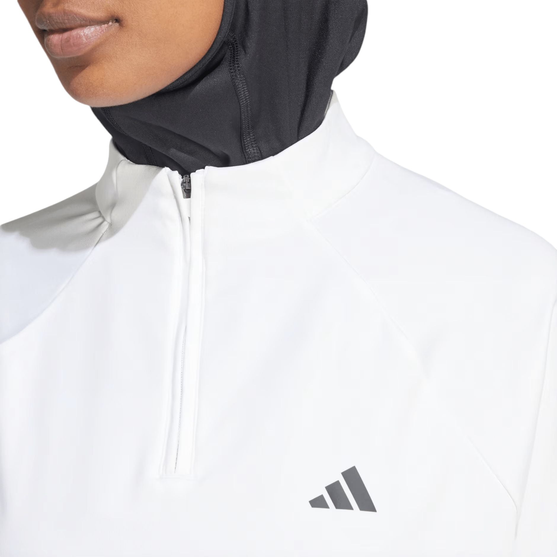 Maglia Essentials Minimal Branding 1/4 Zip Donna White