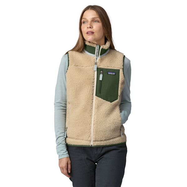 Gilet Classic Retro-X Fleece Donna Dark Natural/Torrey Pine Green