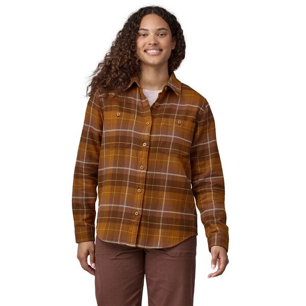 Camicia Fjord Flannel Donna Happy Camper/Shelter Brown