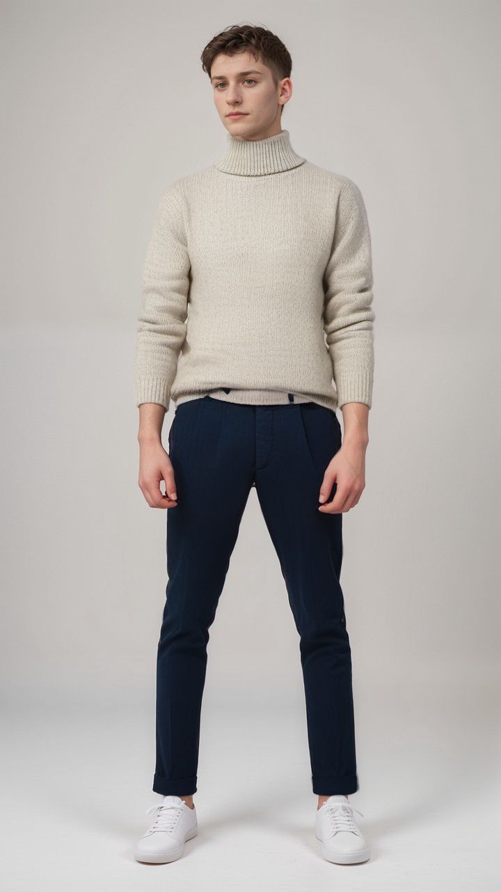 Maglia Donegal Rollneck Uomo Ecru