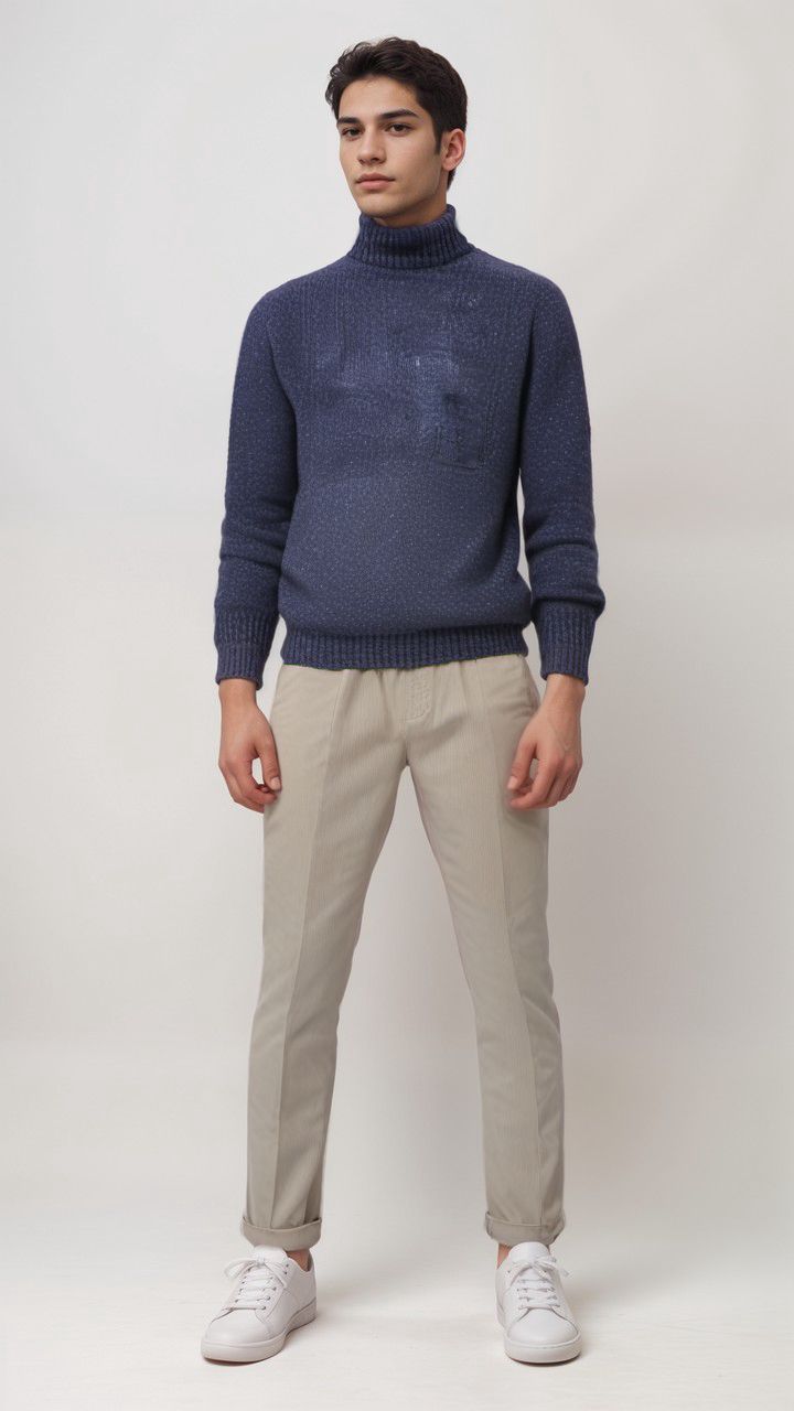 Maglia Donegal Rollneck Uomo Indigo