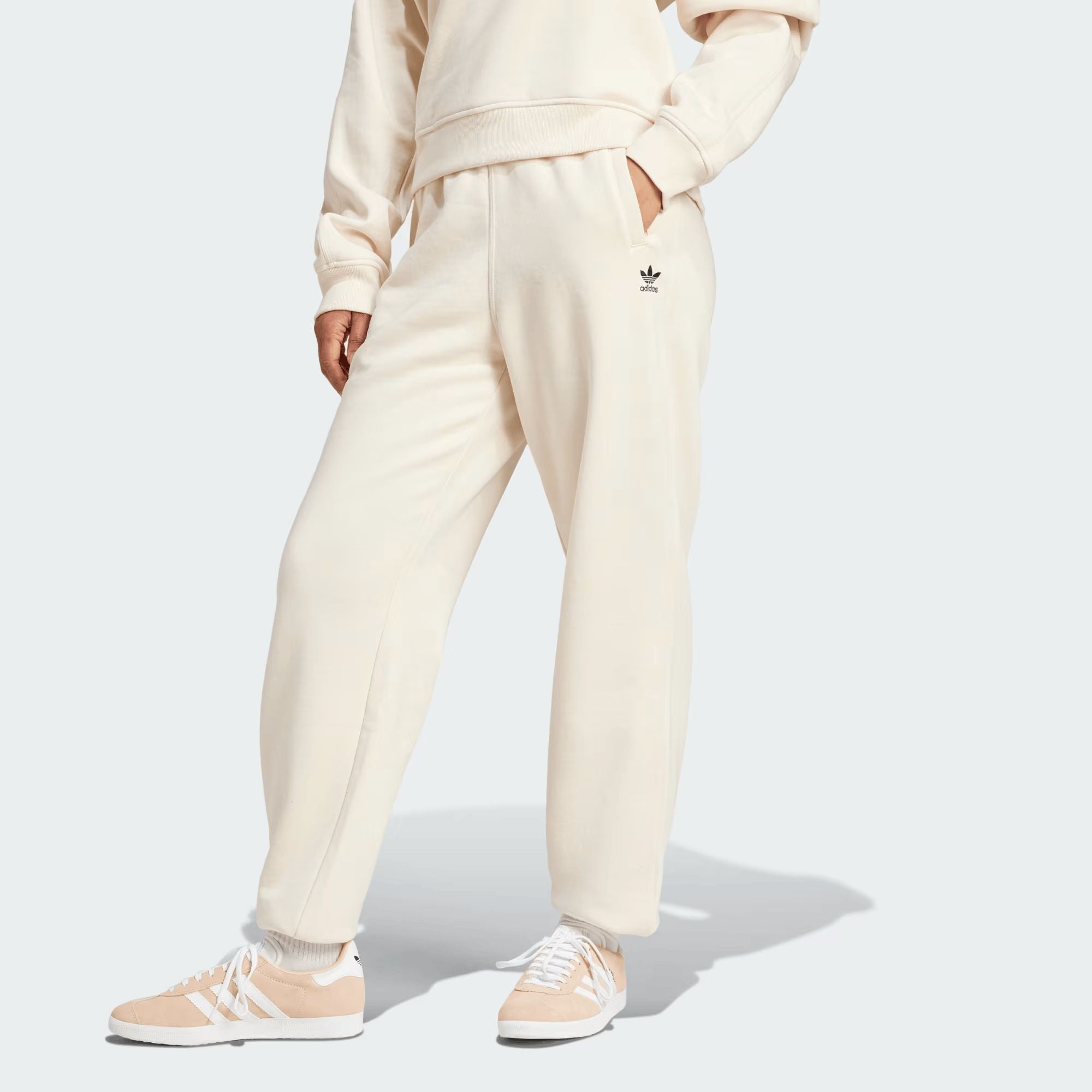 Pantaloni Essentials Fleece Loose Donna Wonder White