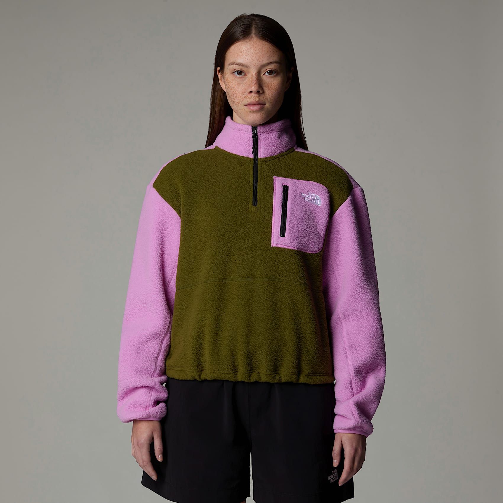 Maglia Yumiori 1/4 Zip Donna Forest Olive/Dragonfruit/Black