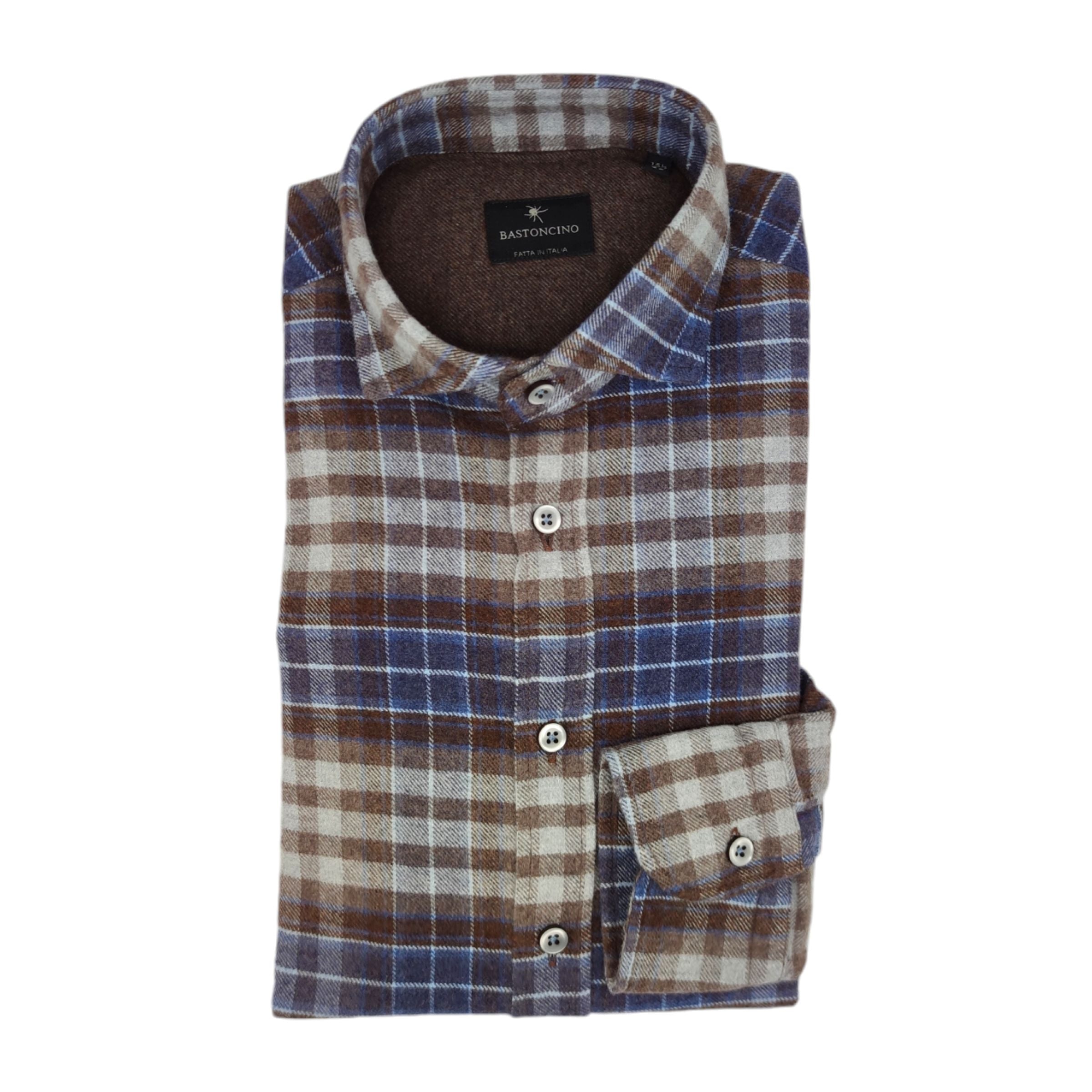 Camicia Simo Flanel Uomo Forest Brown/Blue