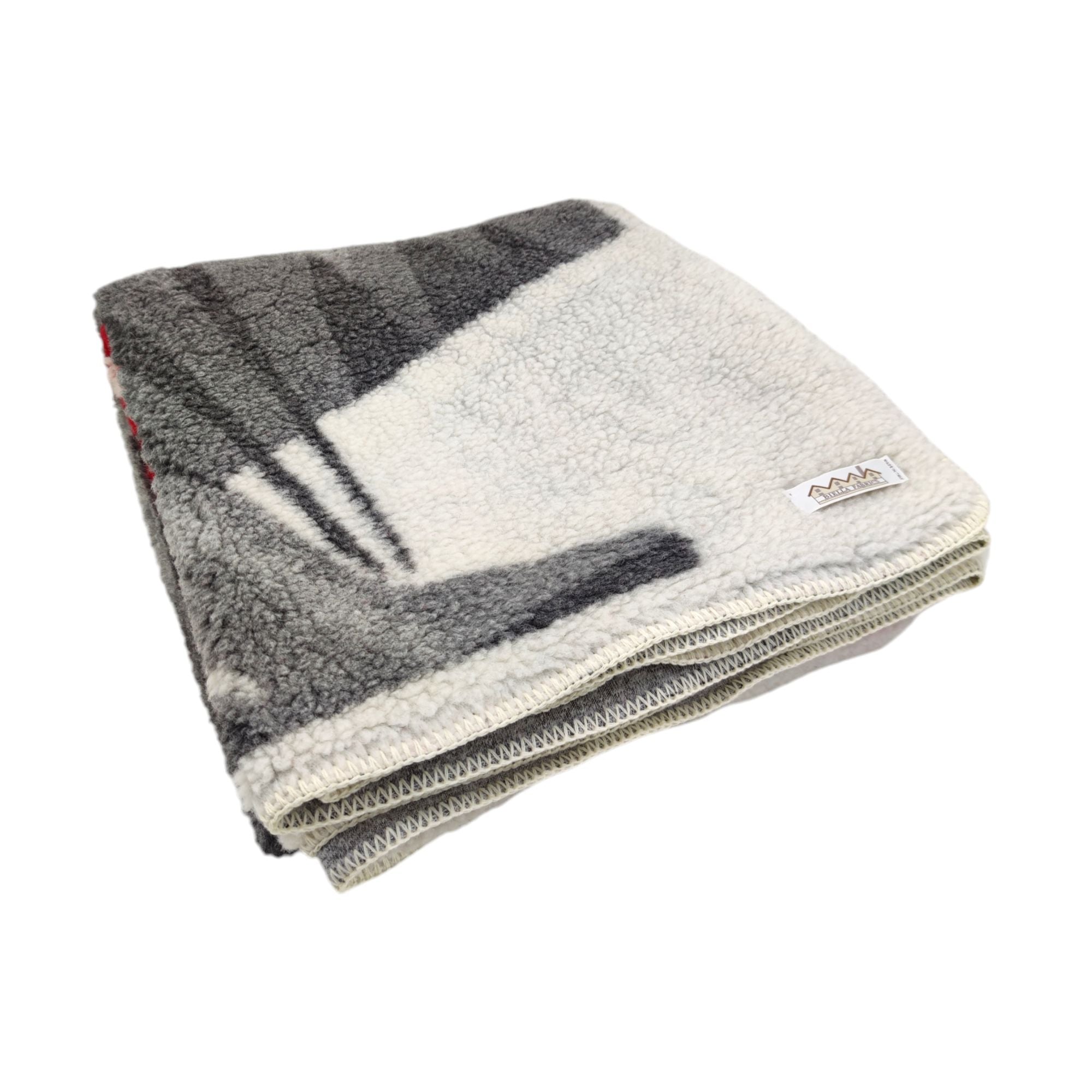 Coperta Vintage Ski Red/Multi Grey