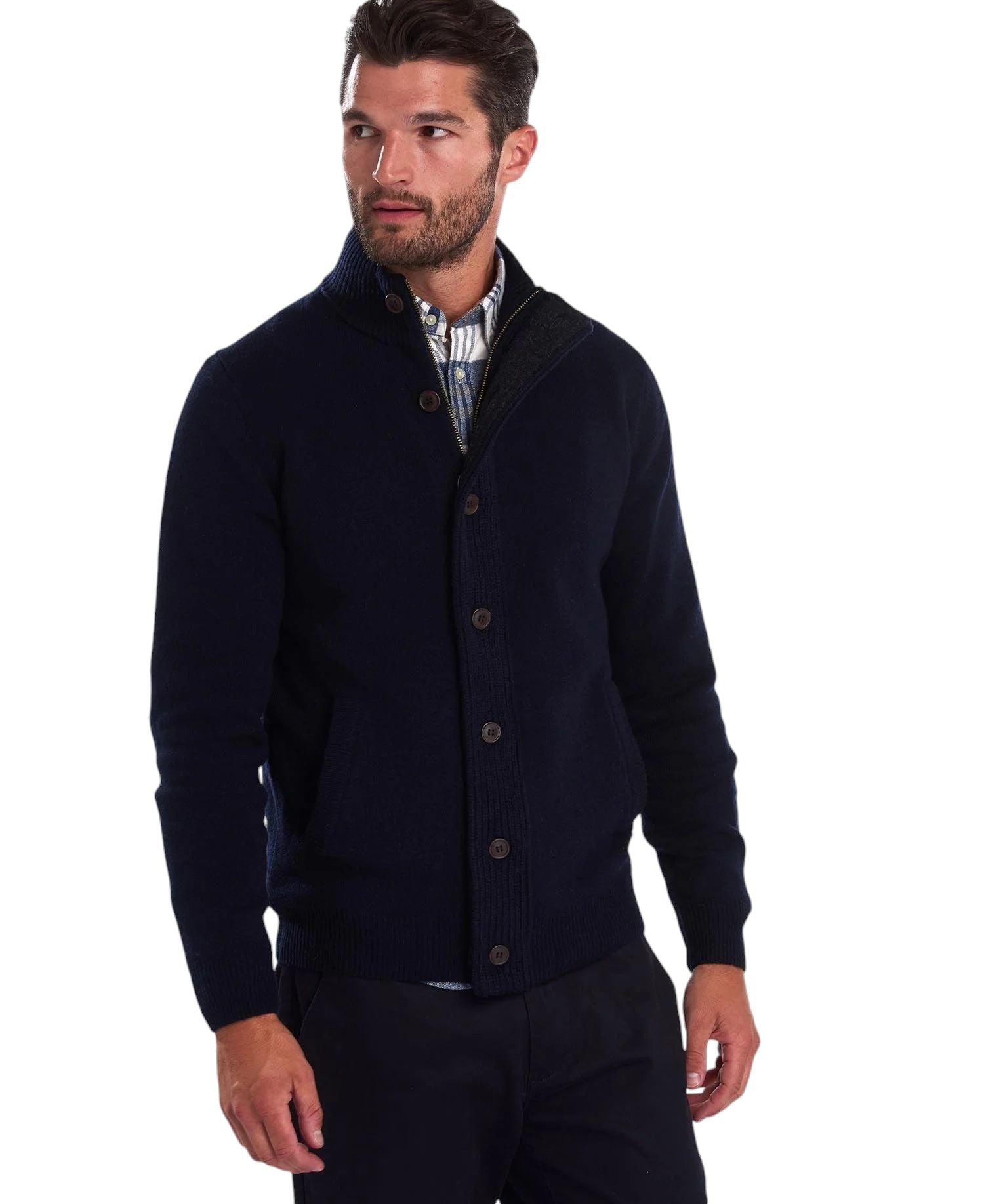 Maglia Patch Zip Uomo Navy