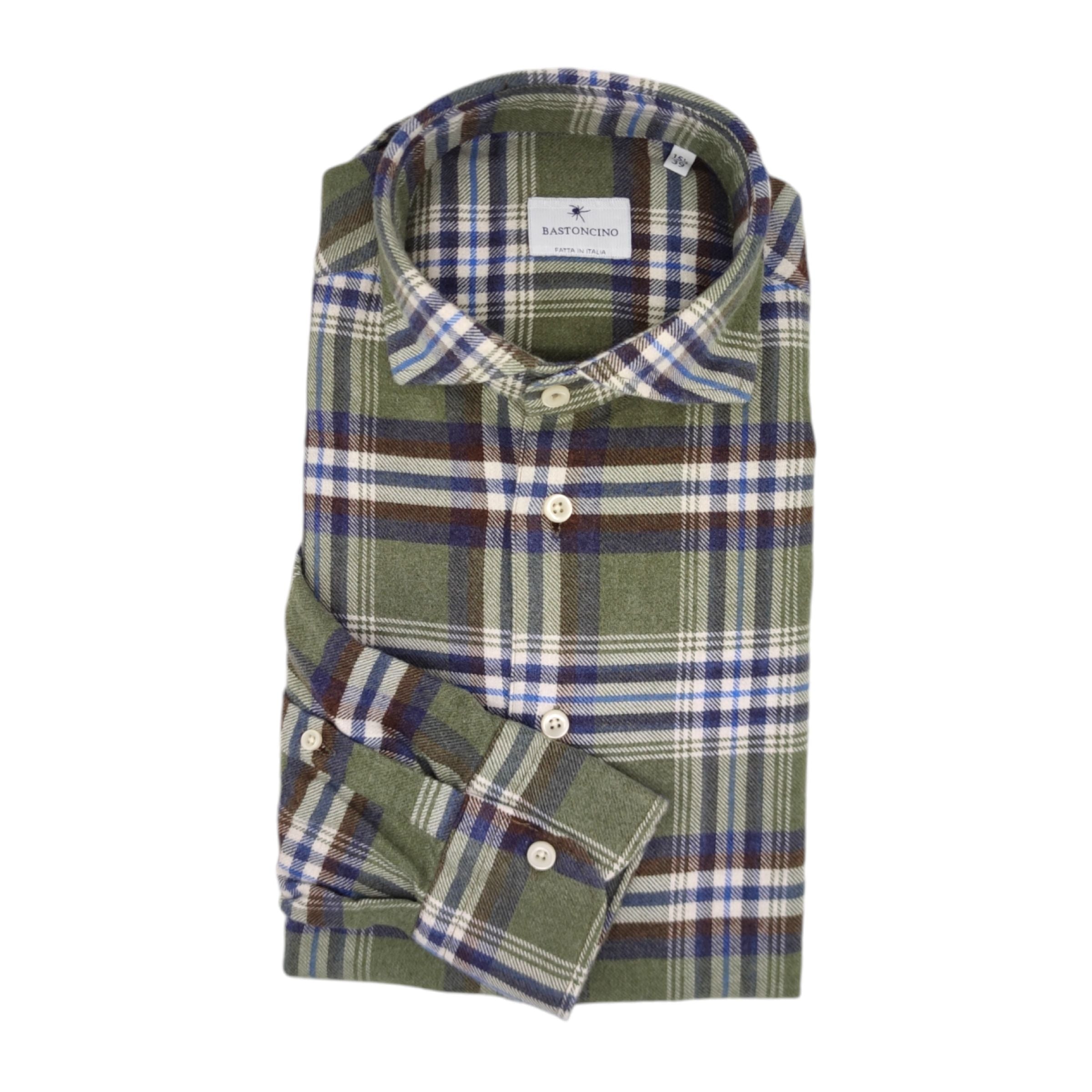 Camicia Simo Flanel Uomo Green/Blue/Off White