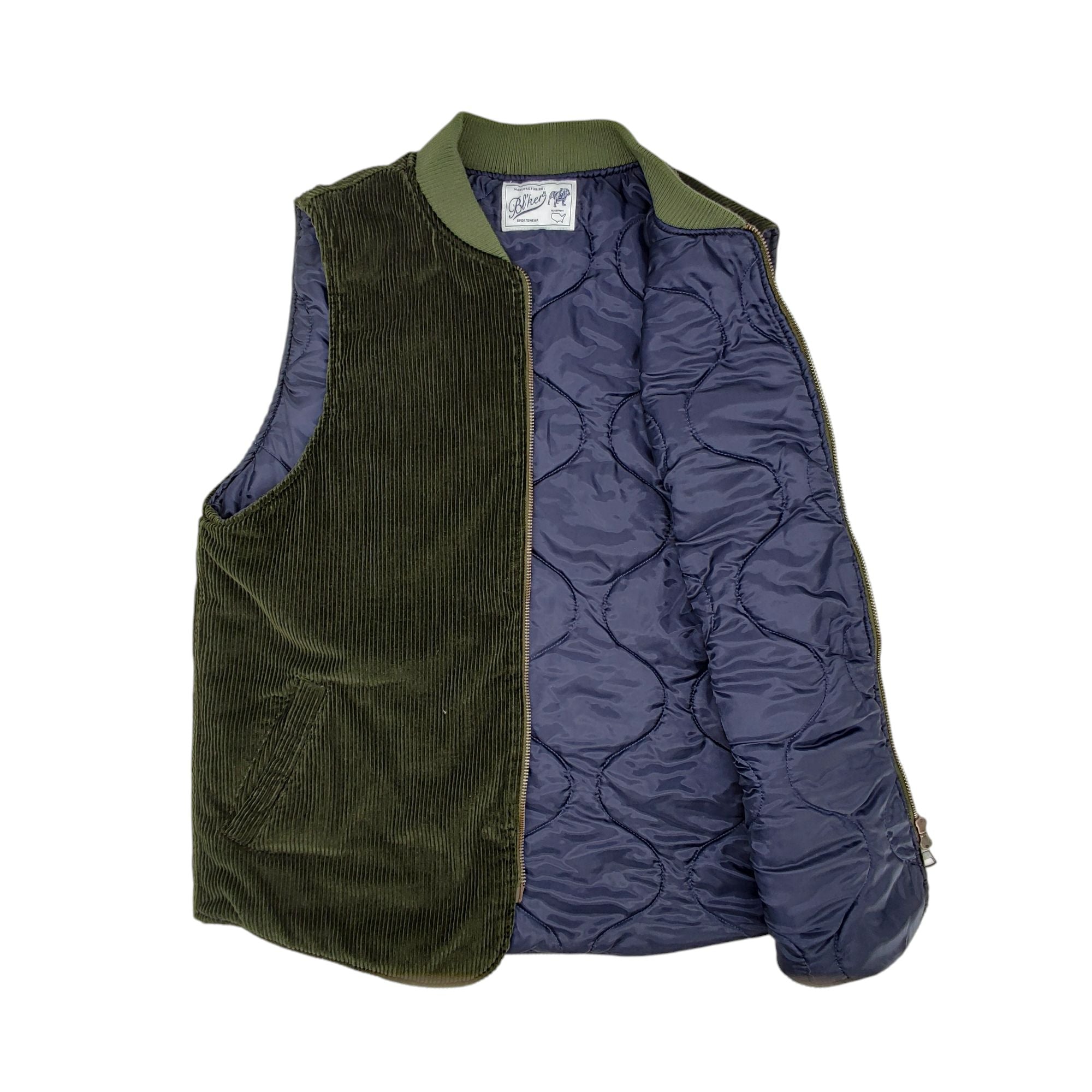 Gilet Corduroy Trapunta Bear Uomo Green