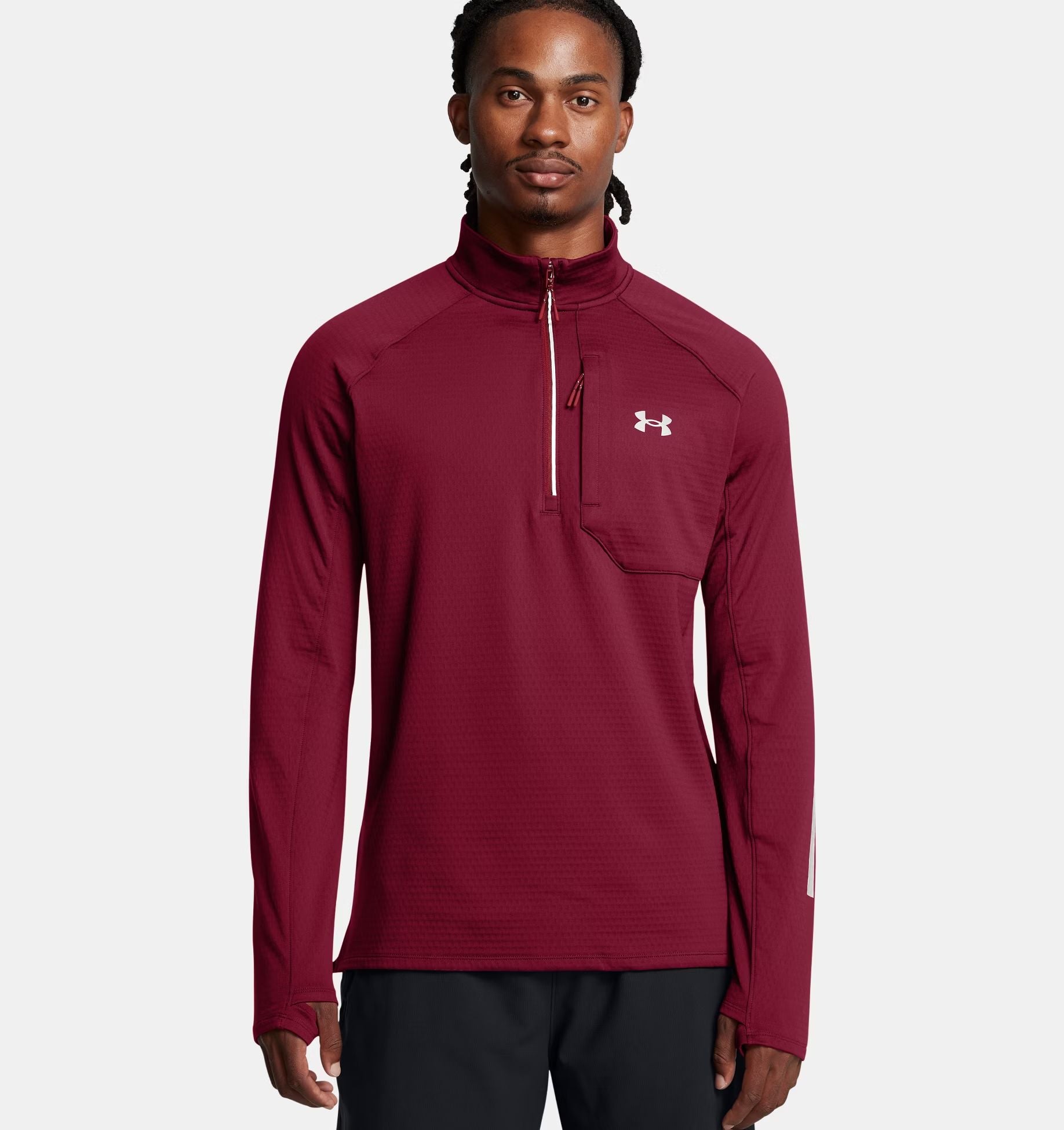 Maglia Launch Elite Cold Weather 1/2 Zip Uomo Cardinal/Reflective