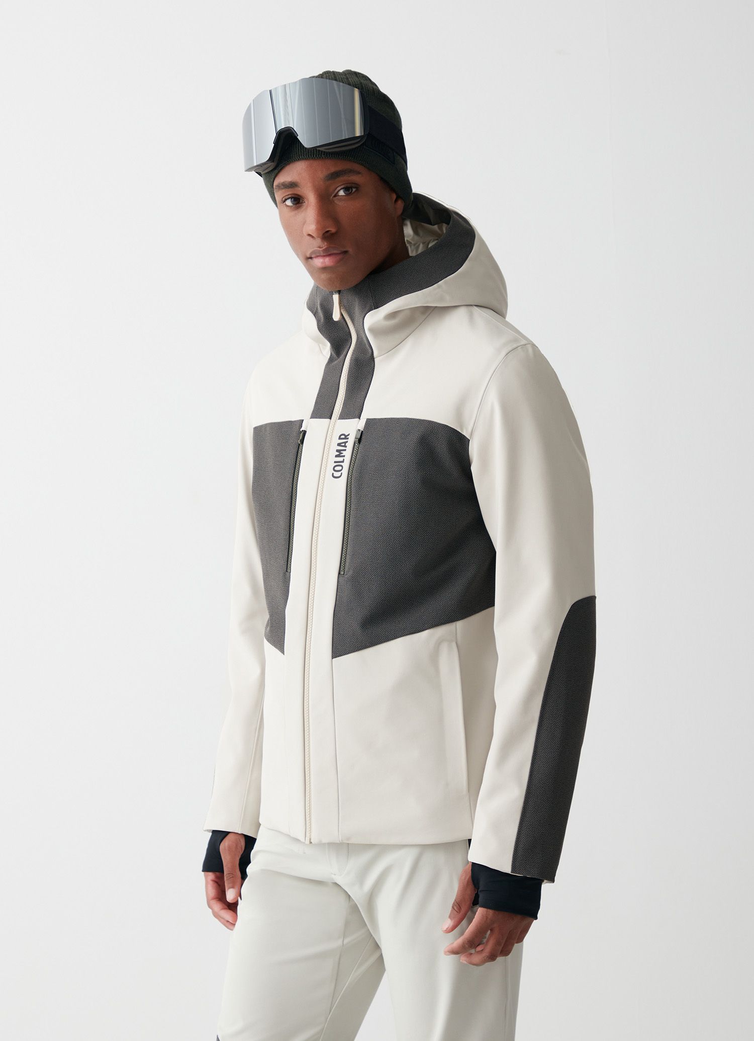 Colmar | Giacca Modernity Hoody Uomo Beige Purity/Forest - Fabbrica Ski Sises
