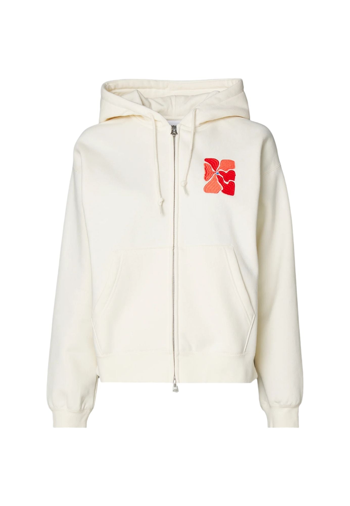 Maglia Flora Zip Hood Donna Unbleached