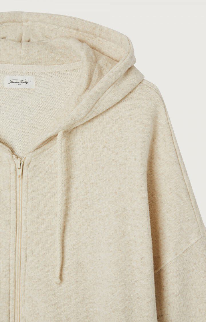 American Vintage | Maglia Itonay Full Zip Donna Ecru - Fabbrica Ski Sises