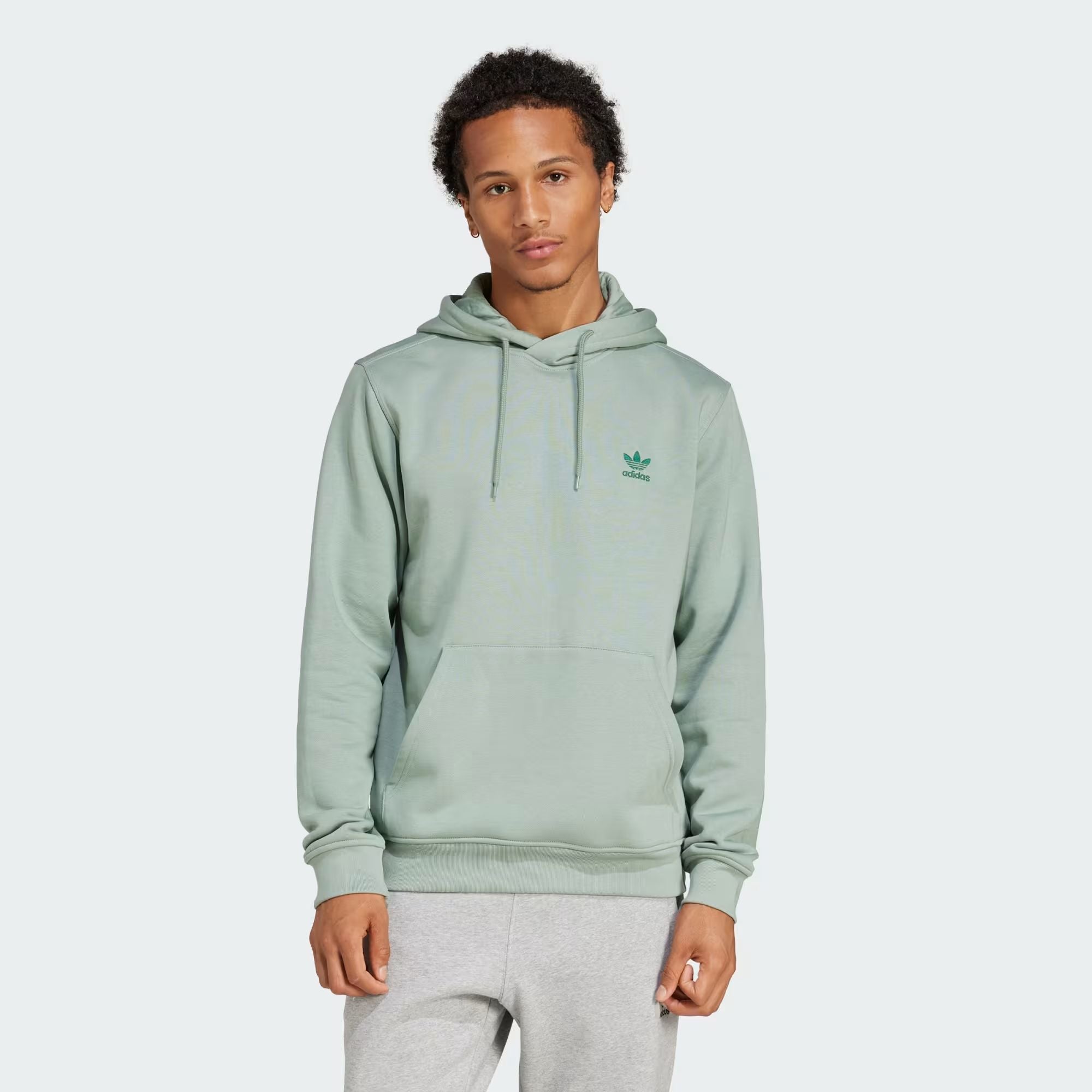 Adidas | Maglia Trefoil Essential Hoodie Uomo Silver Green - Fabbrica Ski Sises