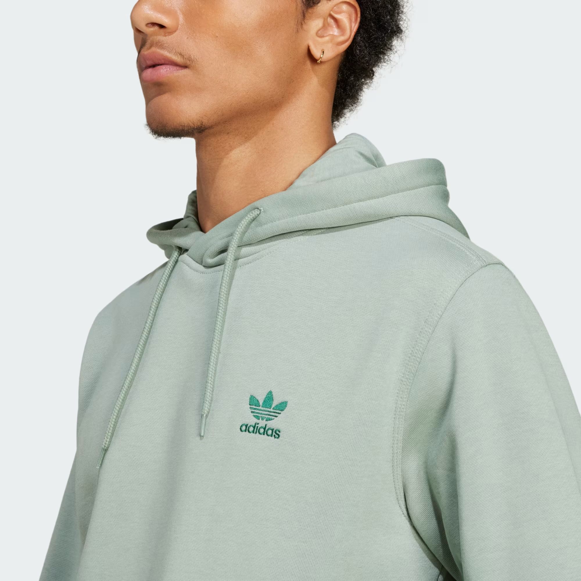 Adidas | Maglia Trefoil Essential Hoodie Uomo Silver Green - Fabbrica Ski Sises