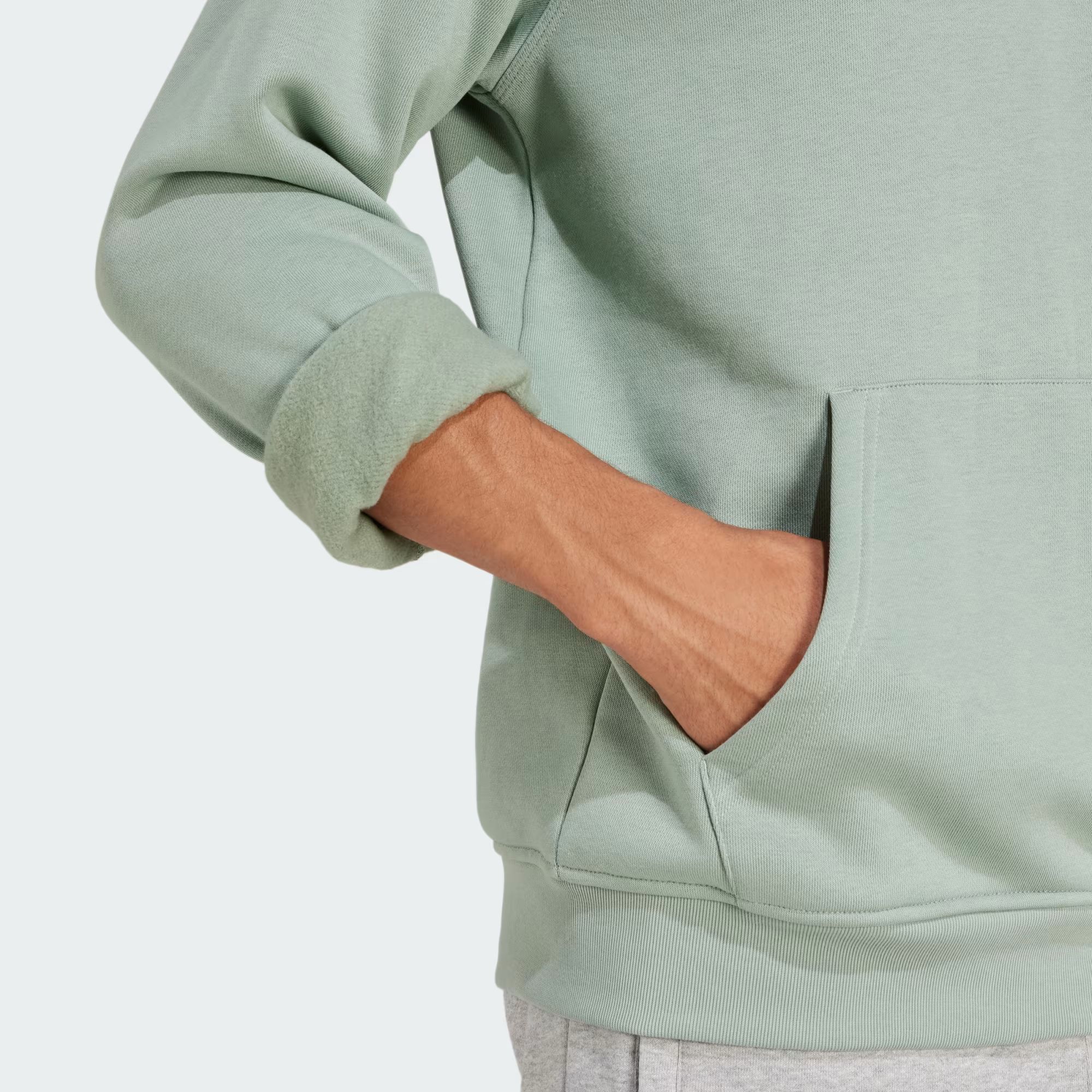 Adidas | Maglia Trefoil Essential Hoodie Uomo Silver Green - Fabbrica Ski Sises