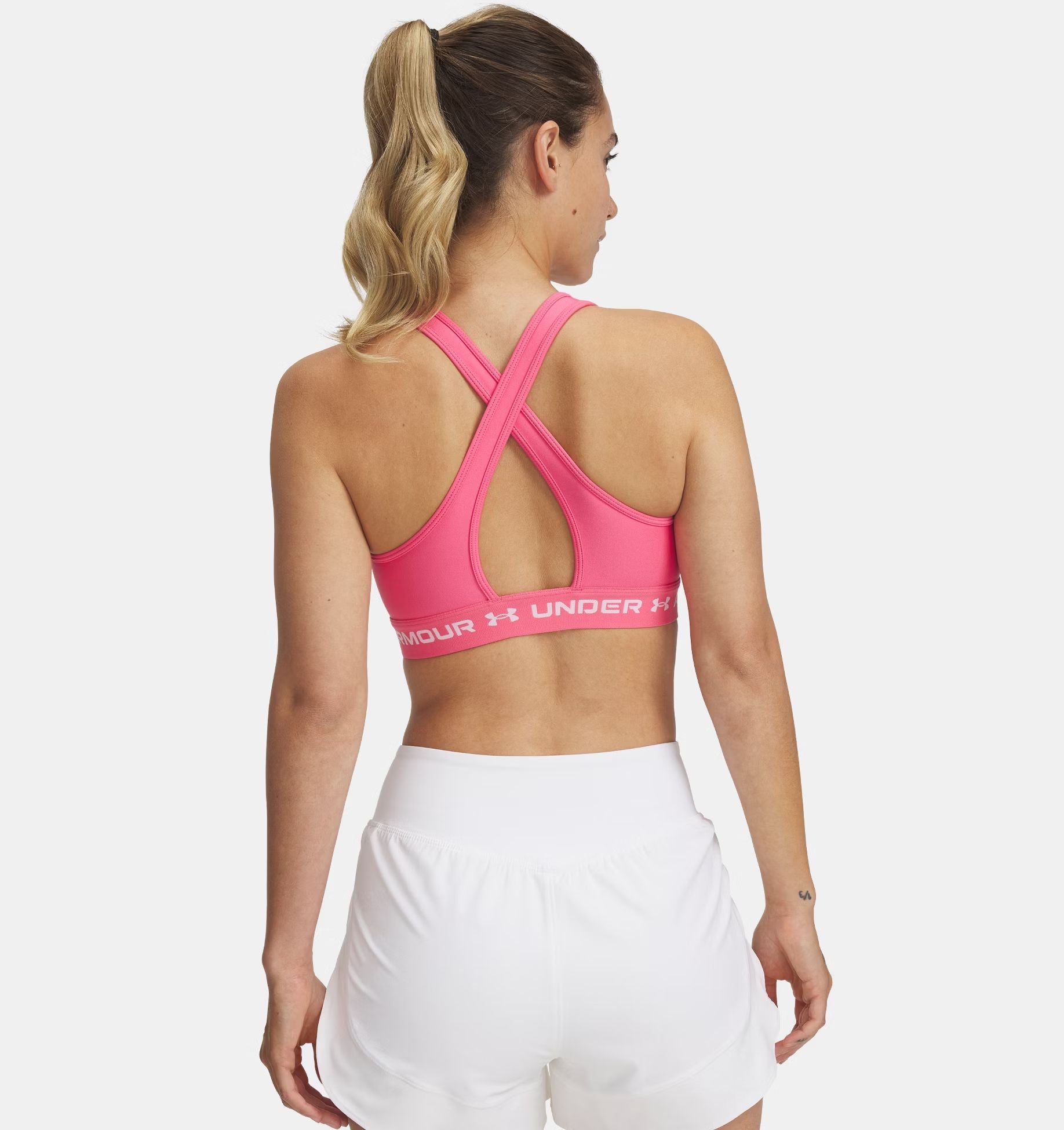 Under Armour | Top Mid Bra Donna Super Pink/White - Fabbrica Ski Sises