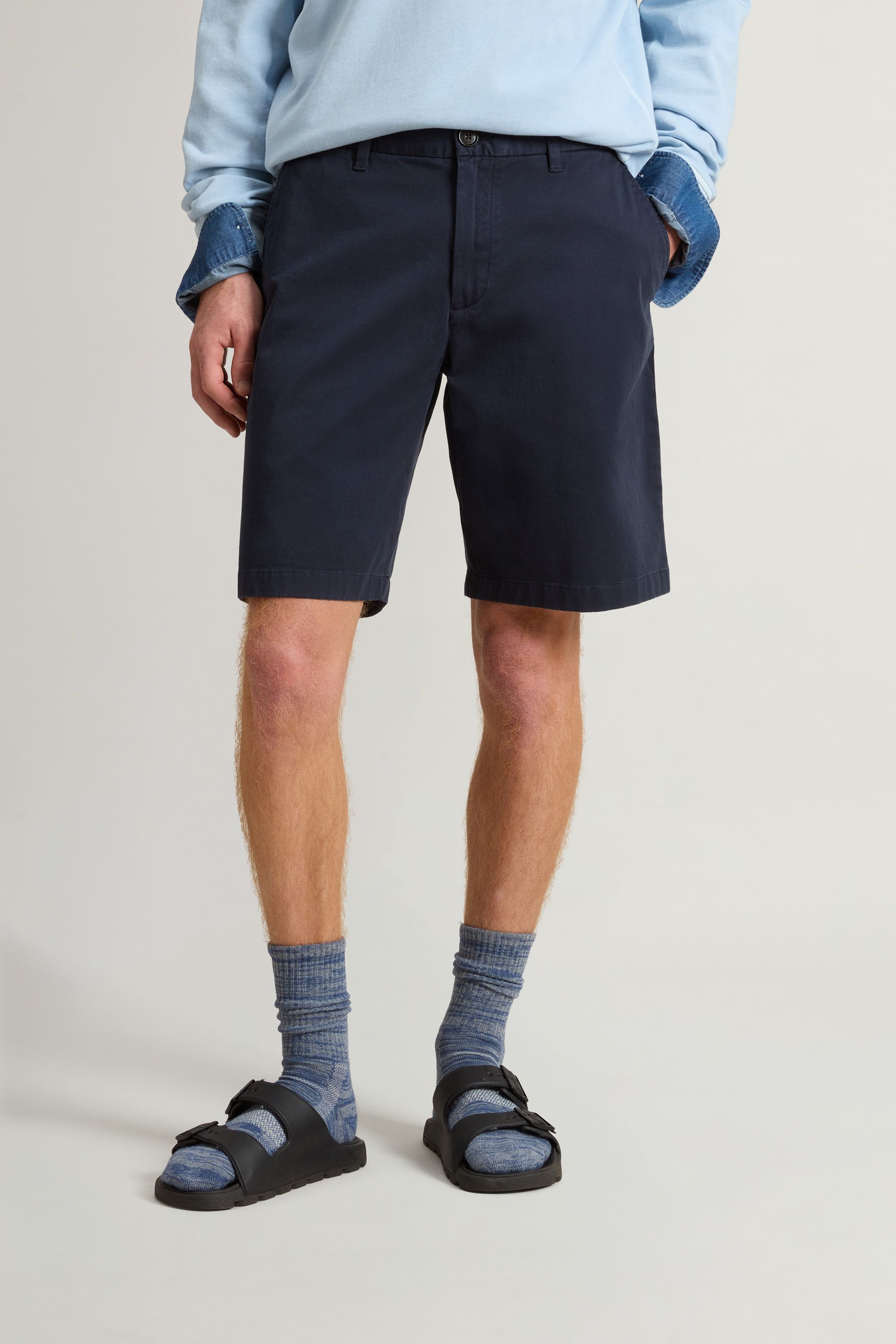 Woolrich | Pantaloncini Classic Chino Uomo Melton Blue - Fabbrica Ski Sises